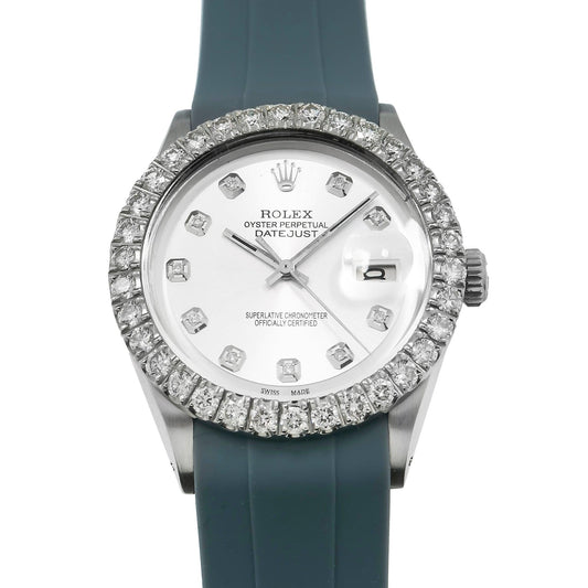 Rolex Datejust 1601 36MM Silver Diamond Dial With Diamond Bezel