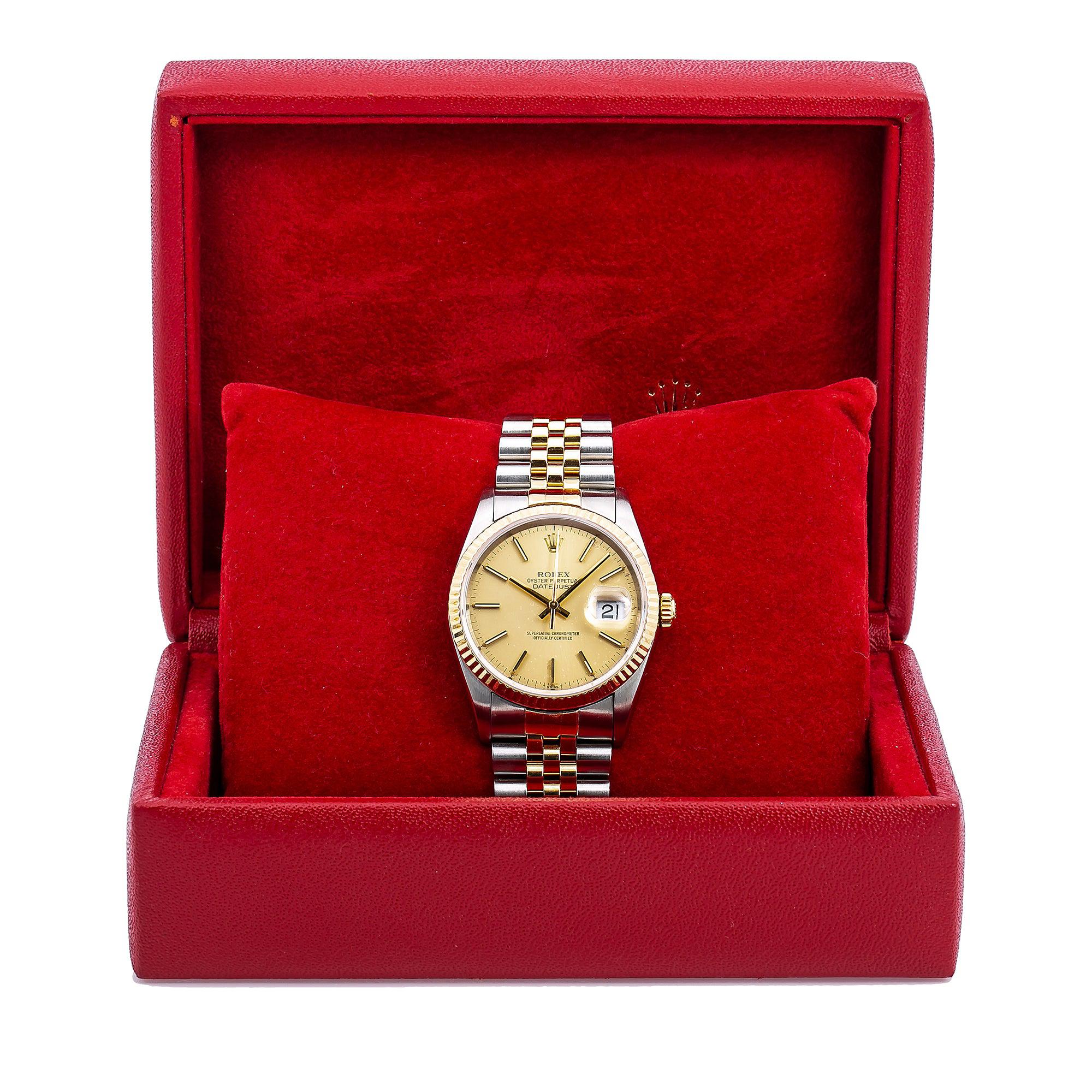 Rolex Datejust 16013 36MM Champagne Dial With Two Tone Jubilee Bracelet