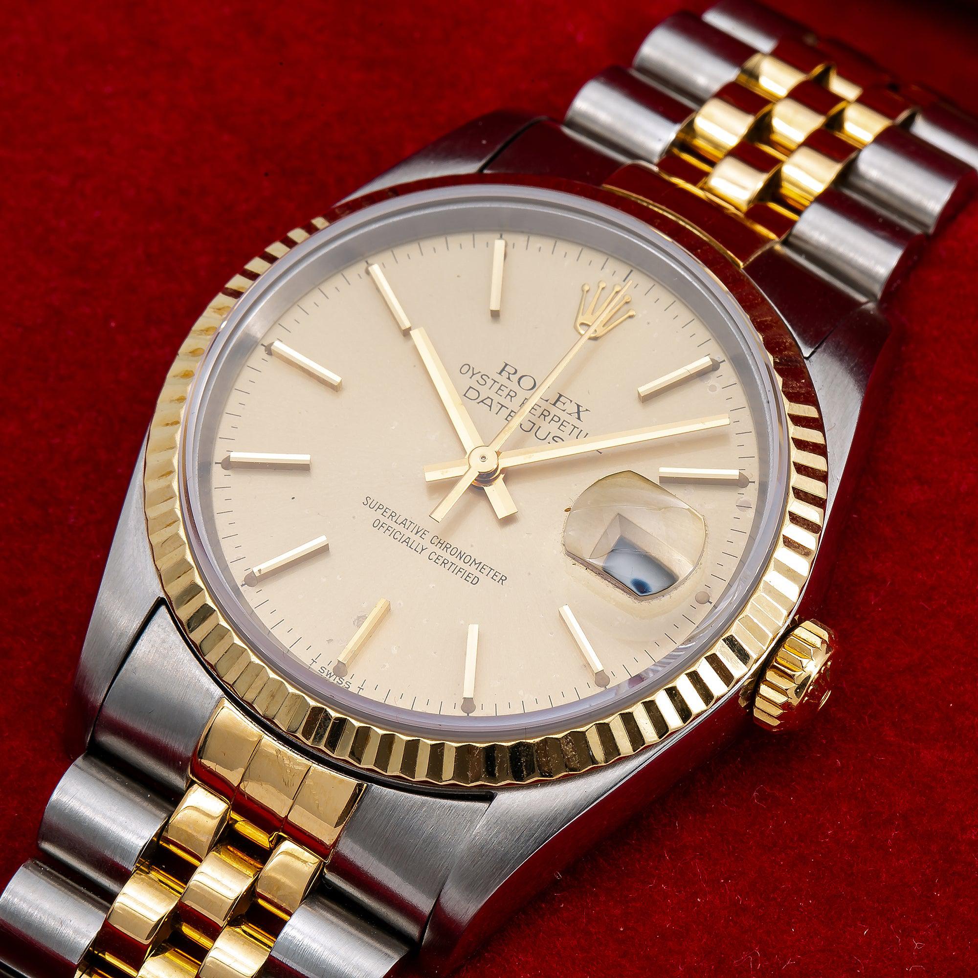 Rolex Datejust 16013 36MM Champagne Dial With Two Tone Jubilee Bracelet
