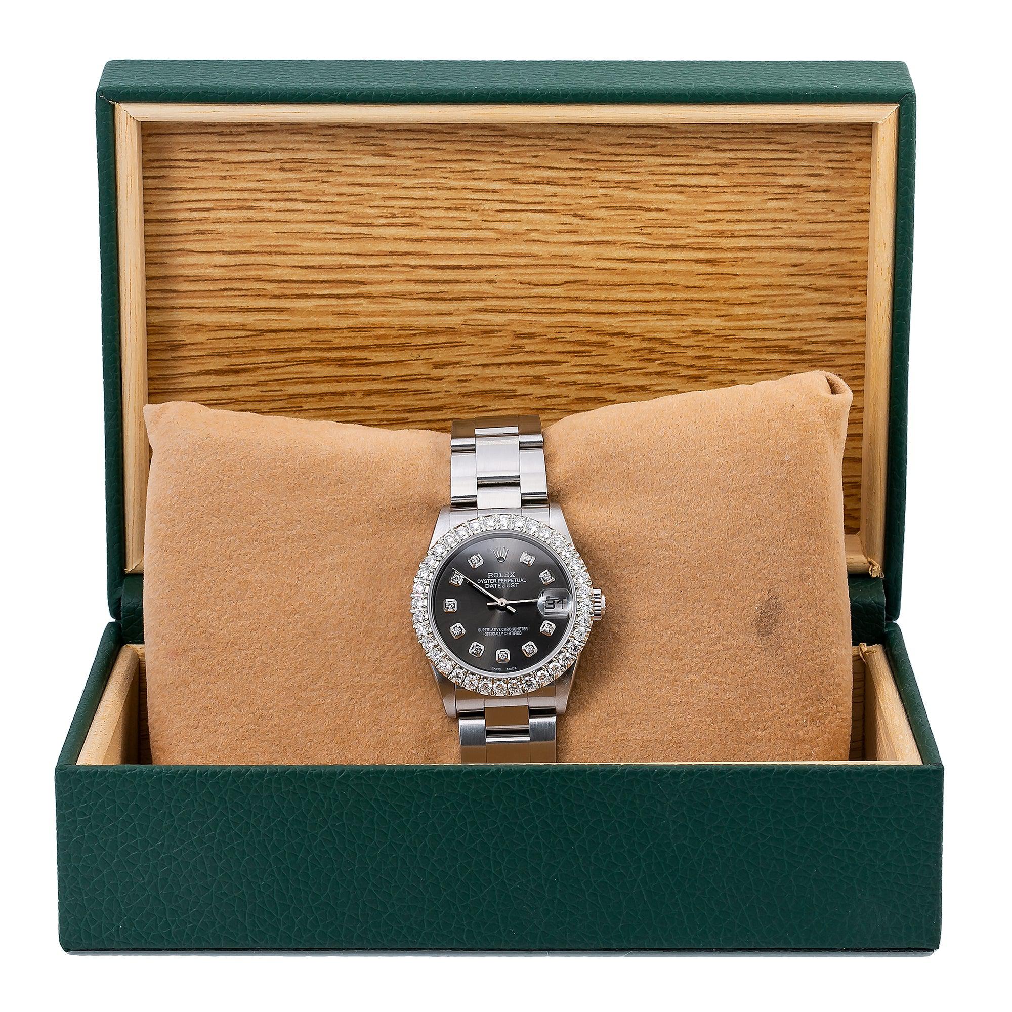 Rolex Lady-Datejust 78240 31MM Black Diamond Dial With Stainless Steel Oyster Bracelet