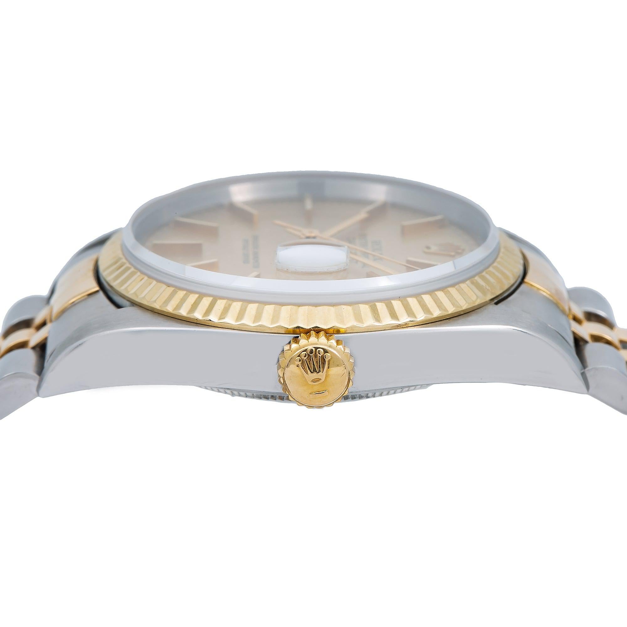 Rolex Datejust 16013 36MM Champagne Dial With Two Tone Jubilee Bracelet