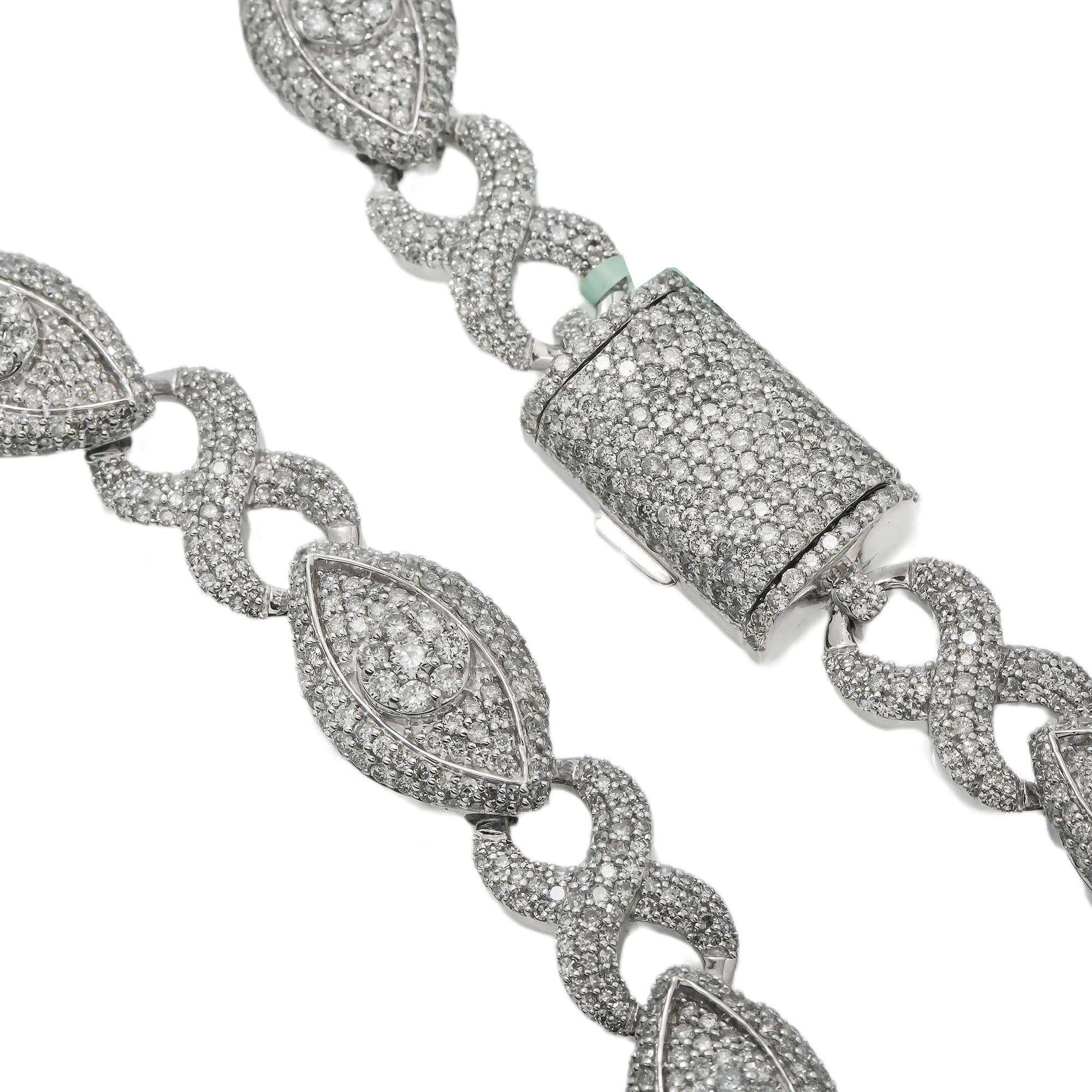 10K GOLD BAGUETTE DIAMOND 22" INFINITY EYE CHAIN 26.74 CT