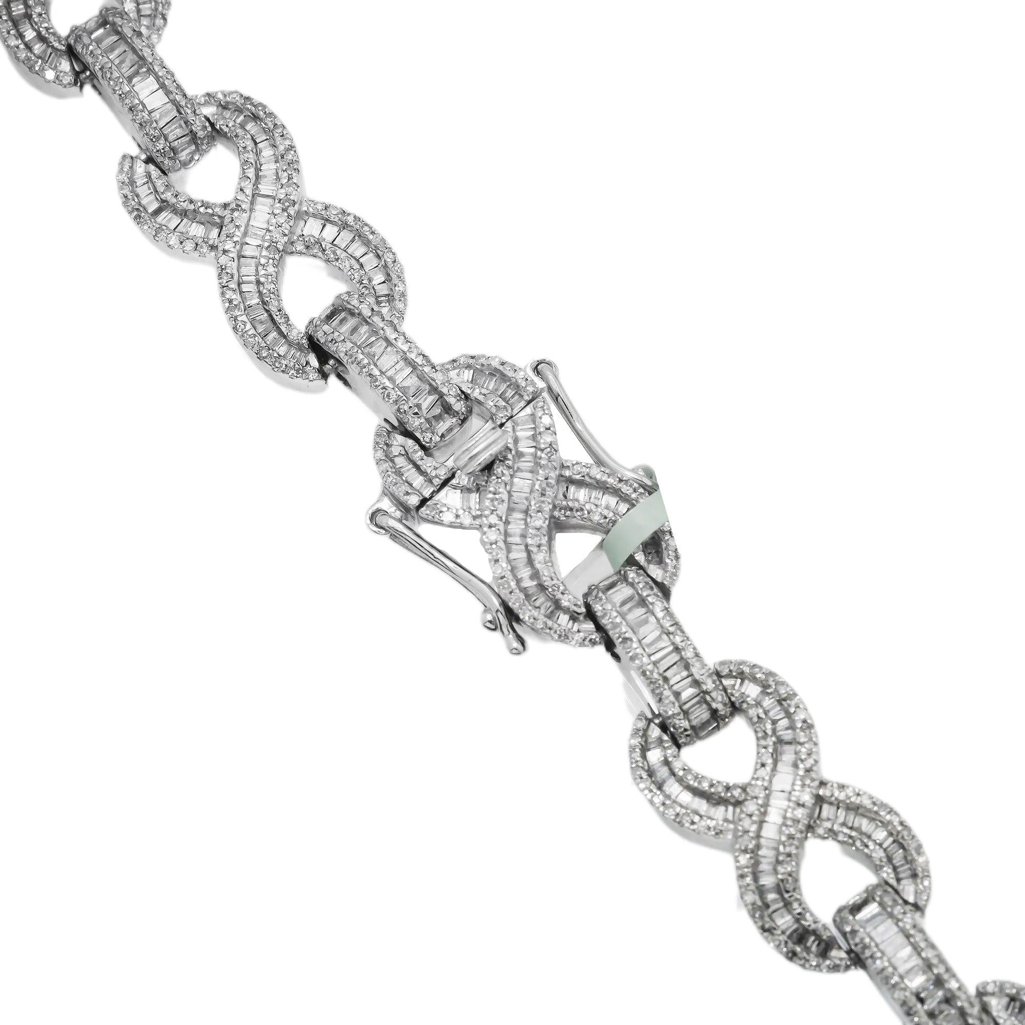 10K GOLD BAGUETTE DIAMOND 22" INFINITY CHAIN 11.10 CT