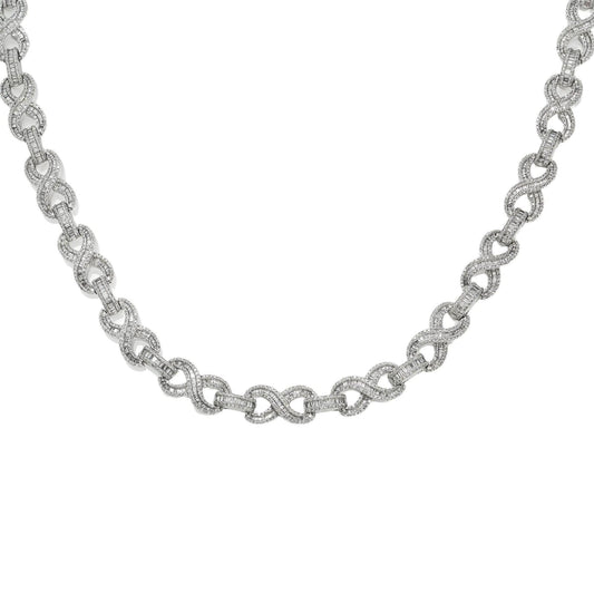 10K GOLD BAGUETTE DIAMOND 22" INFINITY CHAIN 11.10 CT