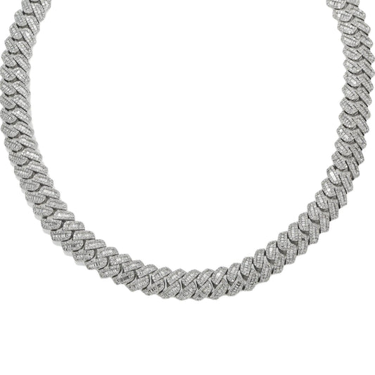 10K GOLD DIAMOND 17"/10MM  CUBAN LINK CHAIN 12.25 CT