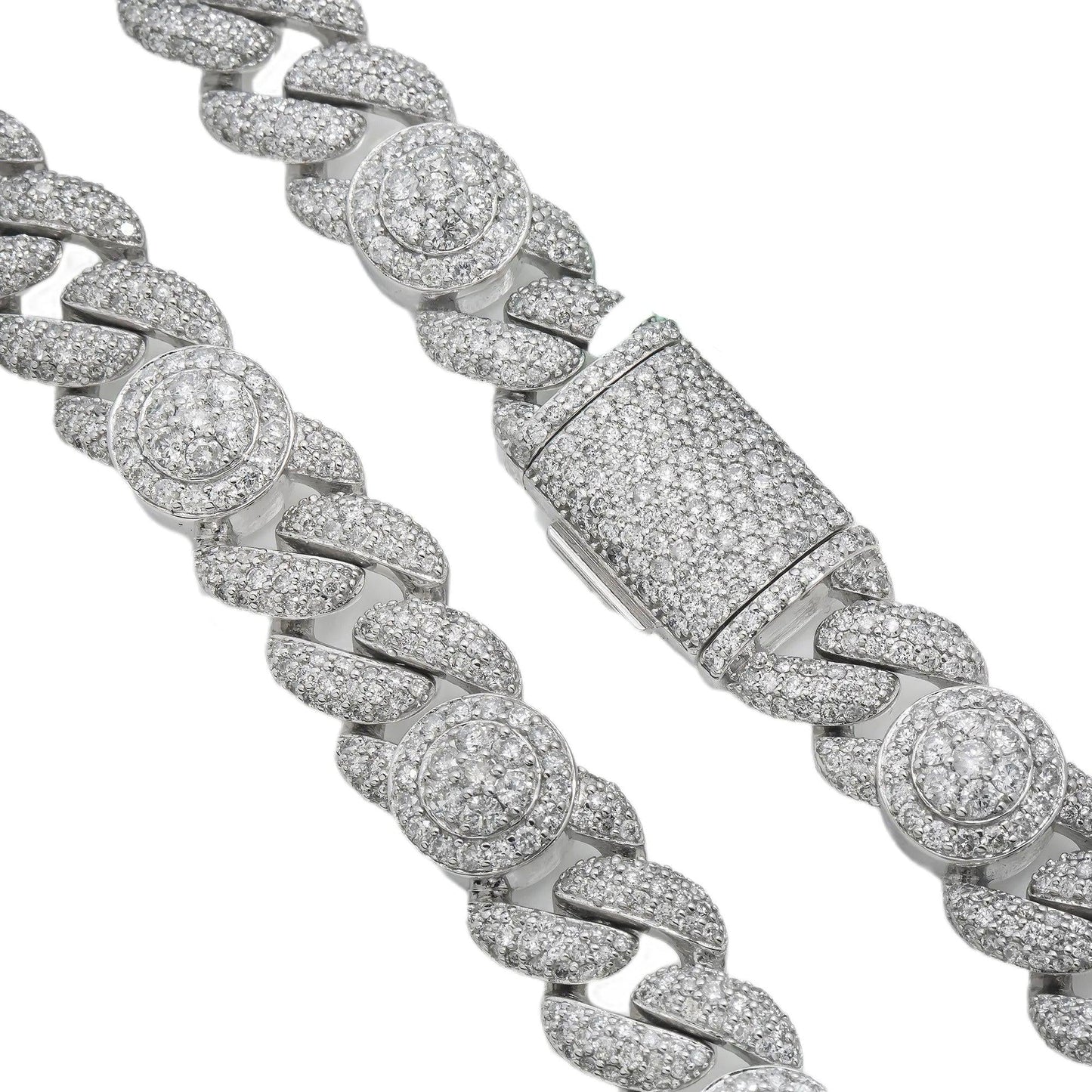 10K GOLD DIAMOND OPEN CUBAN LINK CHAIN 21.98 CT