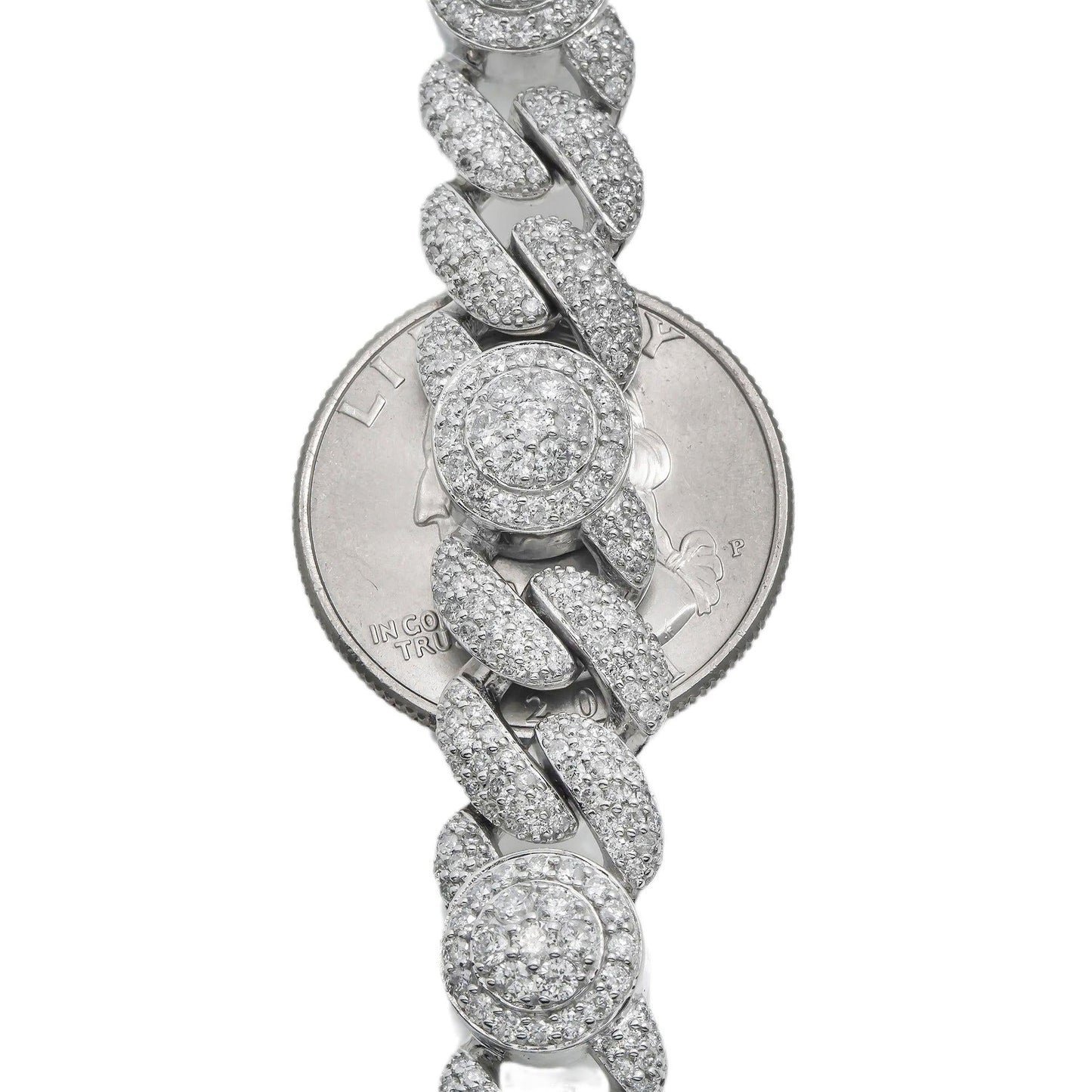 10K GOLD DIAMOND OPEN CUBAN LINK CHAIN 21.98 CT