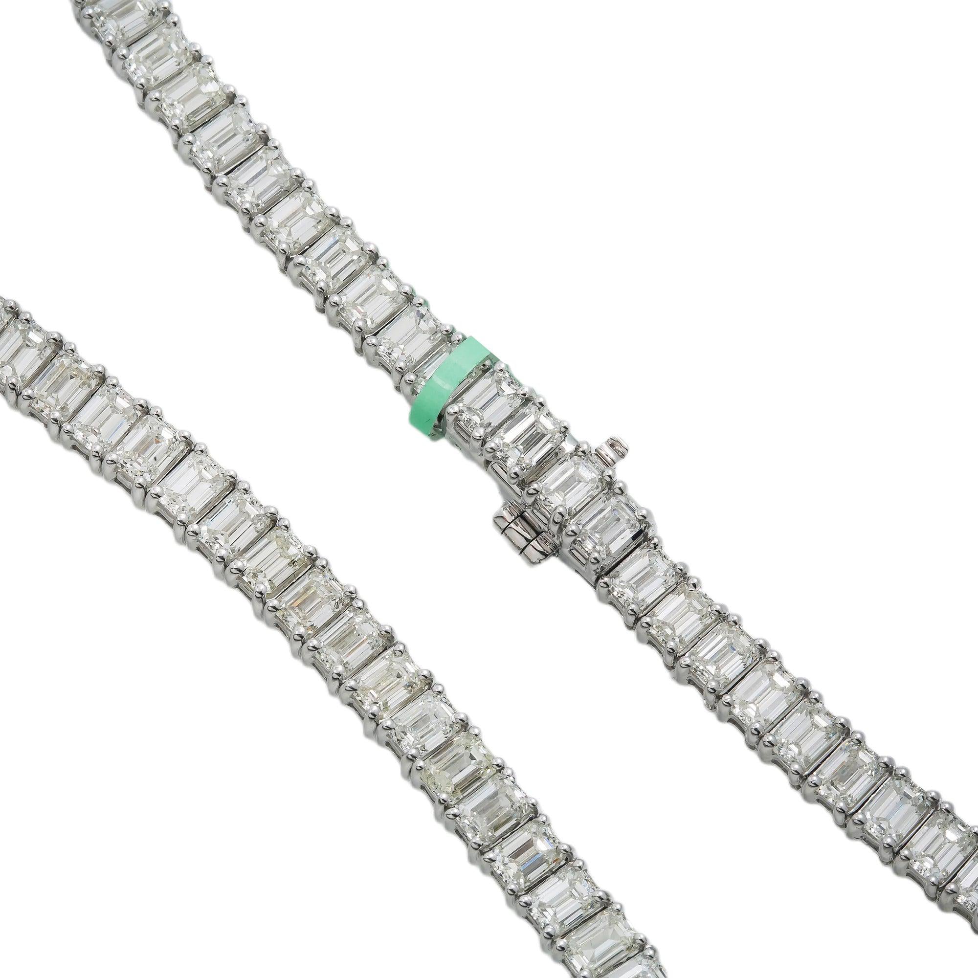 14K GOLD BAGUETTE DIAMOND TENNIS CHAIN 27 CT