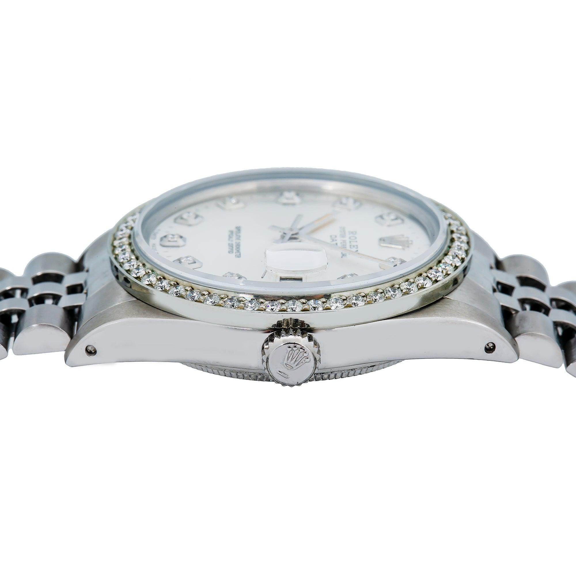 Rolex Oyster Perpetual Date 15000 34MM Silver Dial With Stainless Steel Jubilee Bracelet
