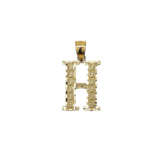 10K YELLOW GOLD LETTER H PENDANT