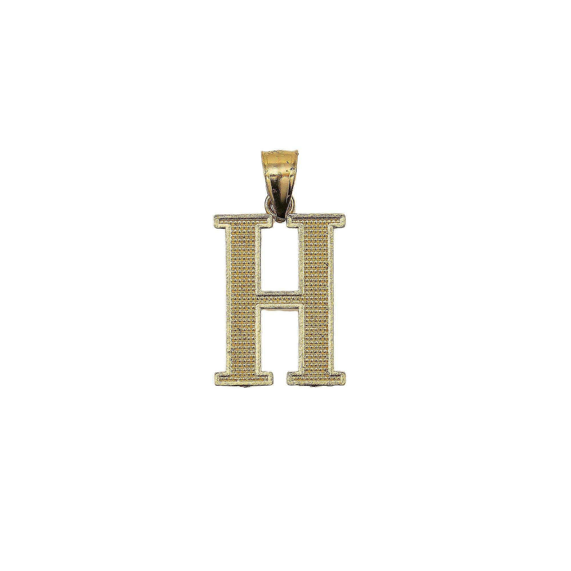 10K YELLOW GOLD LETTER H PENDANT