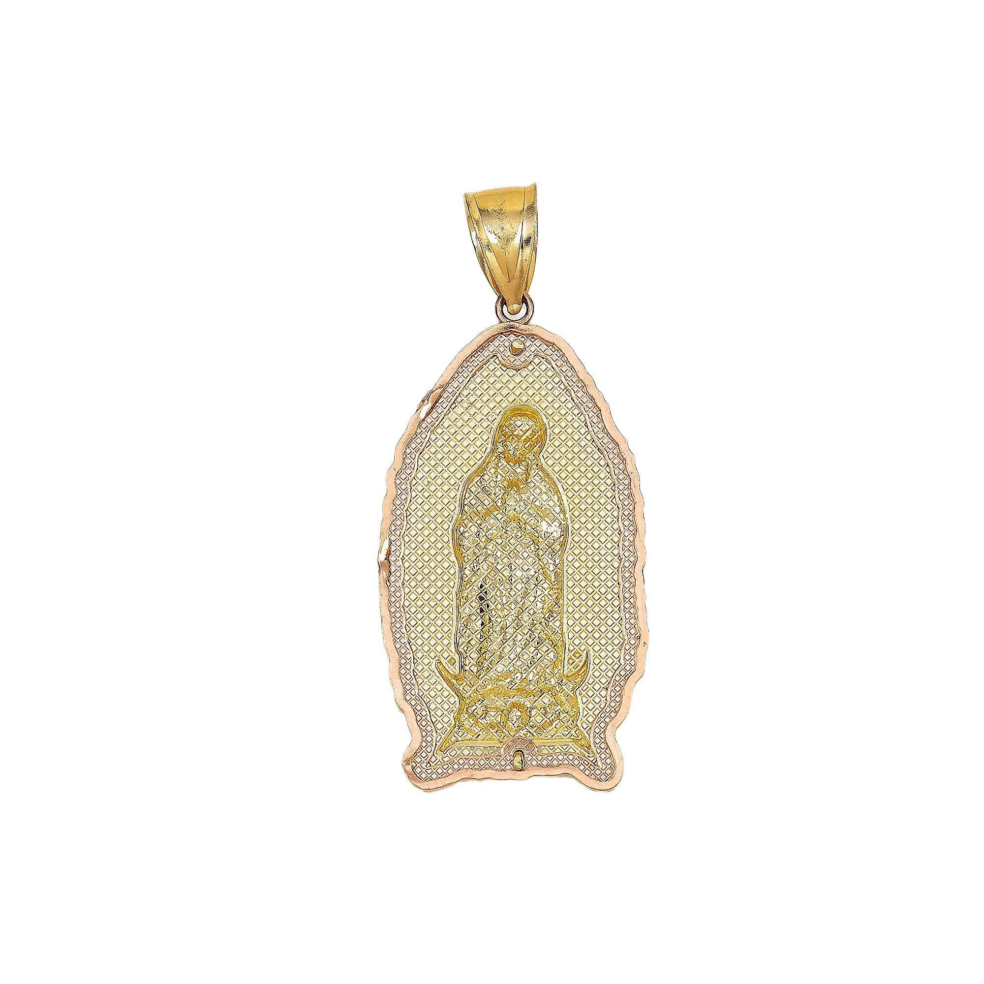 14K GOLD TRICOLOR SAINT MARIA PENDANT
