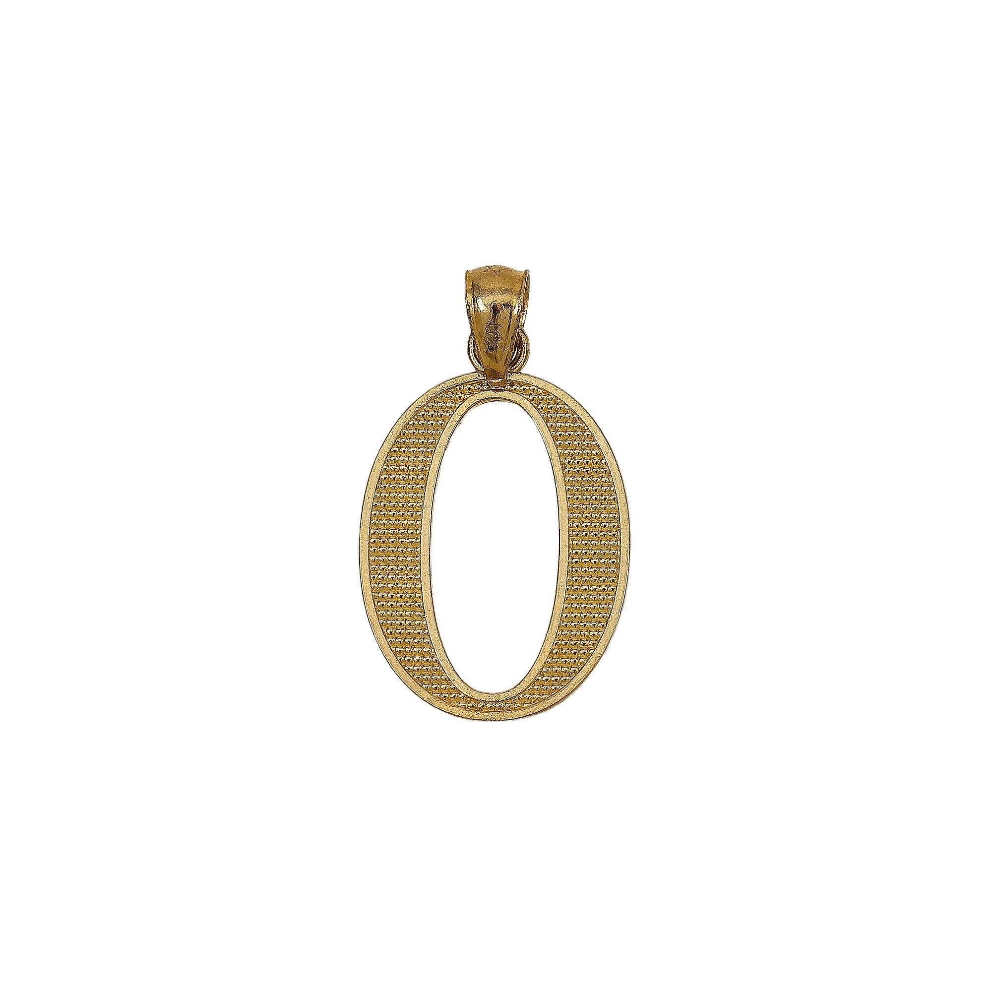 14K YELLOW GOLD LETTER O PENDANT