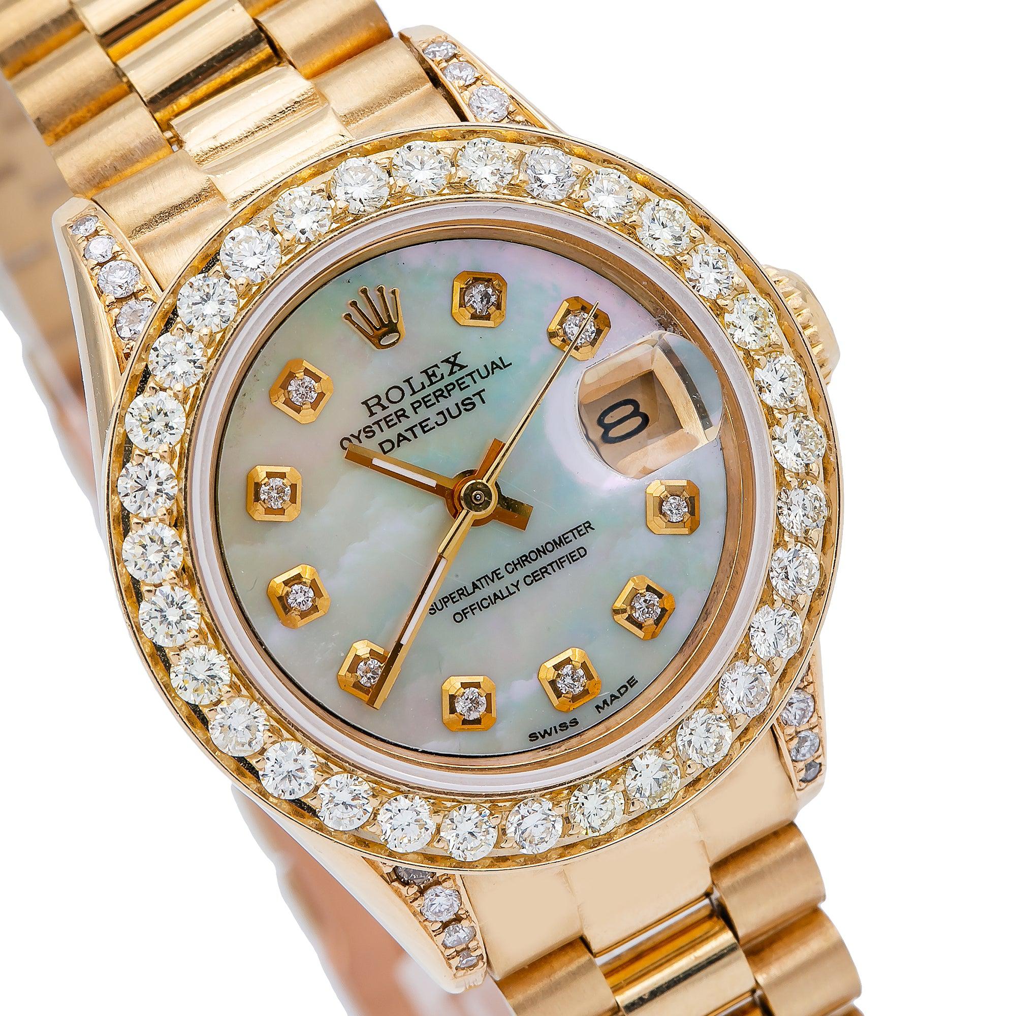 Rolex Datejust  Yellow Gold 26MM White Diamond Dial With Yellow Gold Bracelet