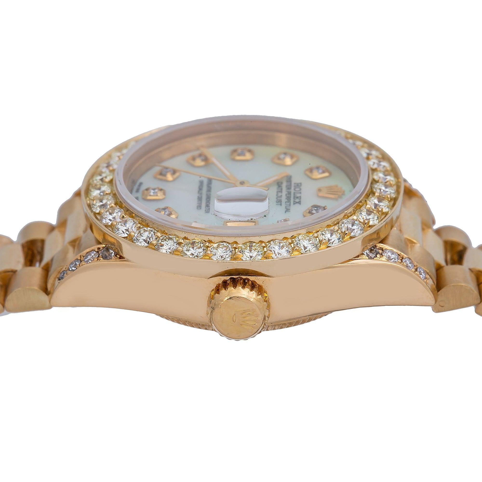 Rolex Datejust  Yellow Gold 26MM White Diamond Dial With Yellow Gold Bracelet