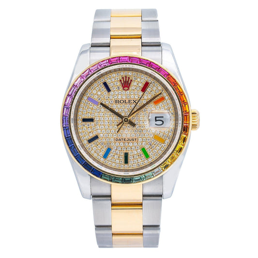 Rolex Datejust 116203 36MM Champagne Diamond Dial With Two Tone Oyster Bracelet