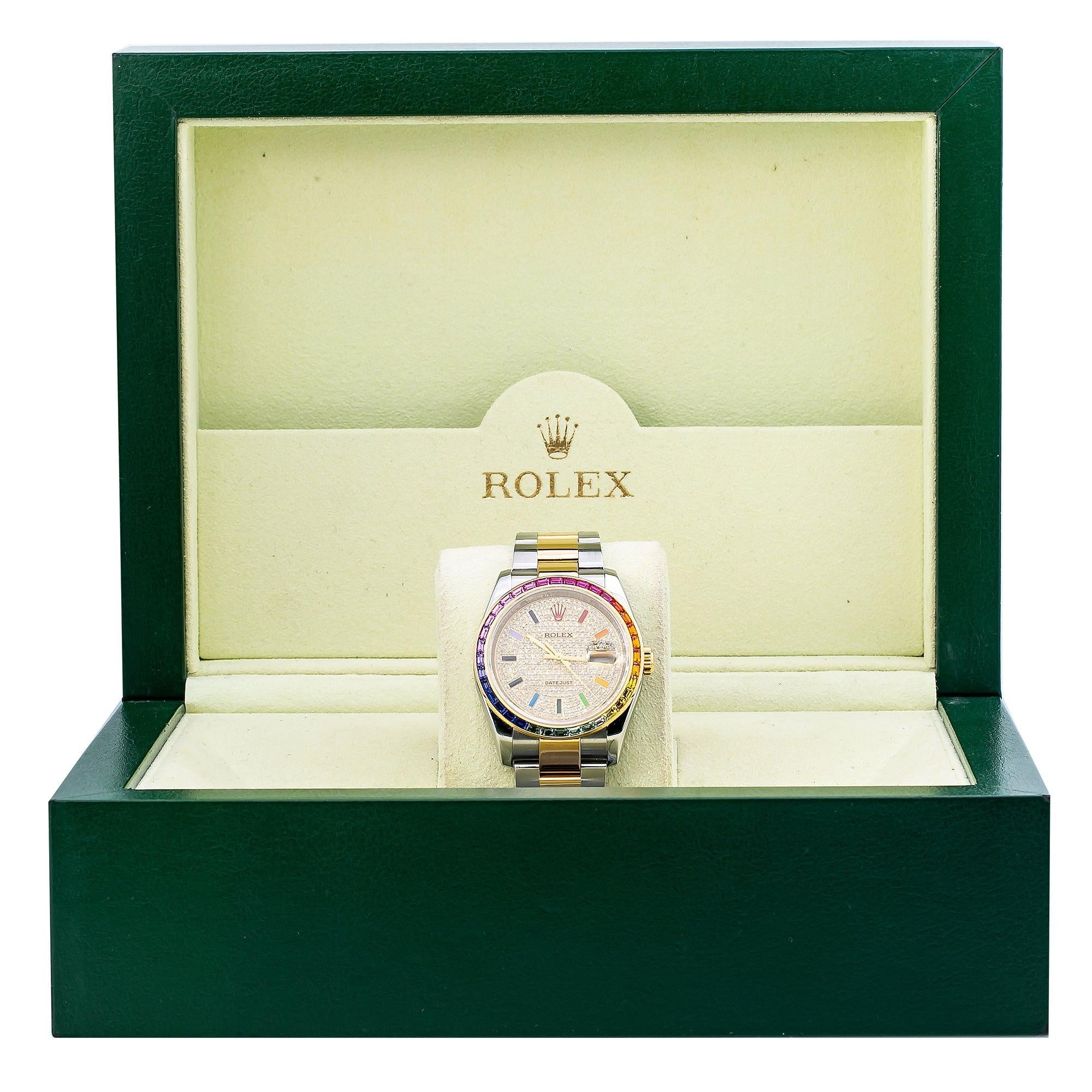 Rolex Datejust 116203 36MM Champagne Diamond Dial With Two Tone Oyster Bracelet