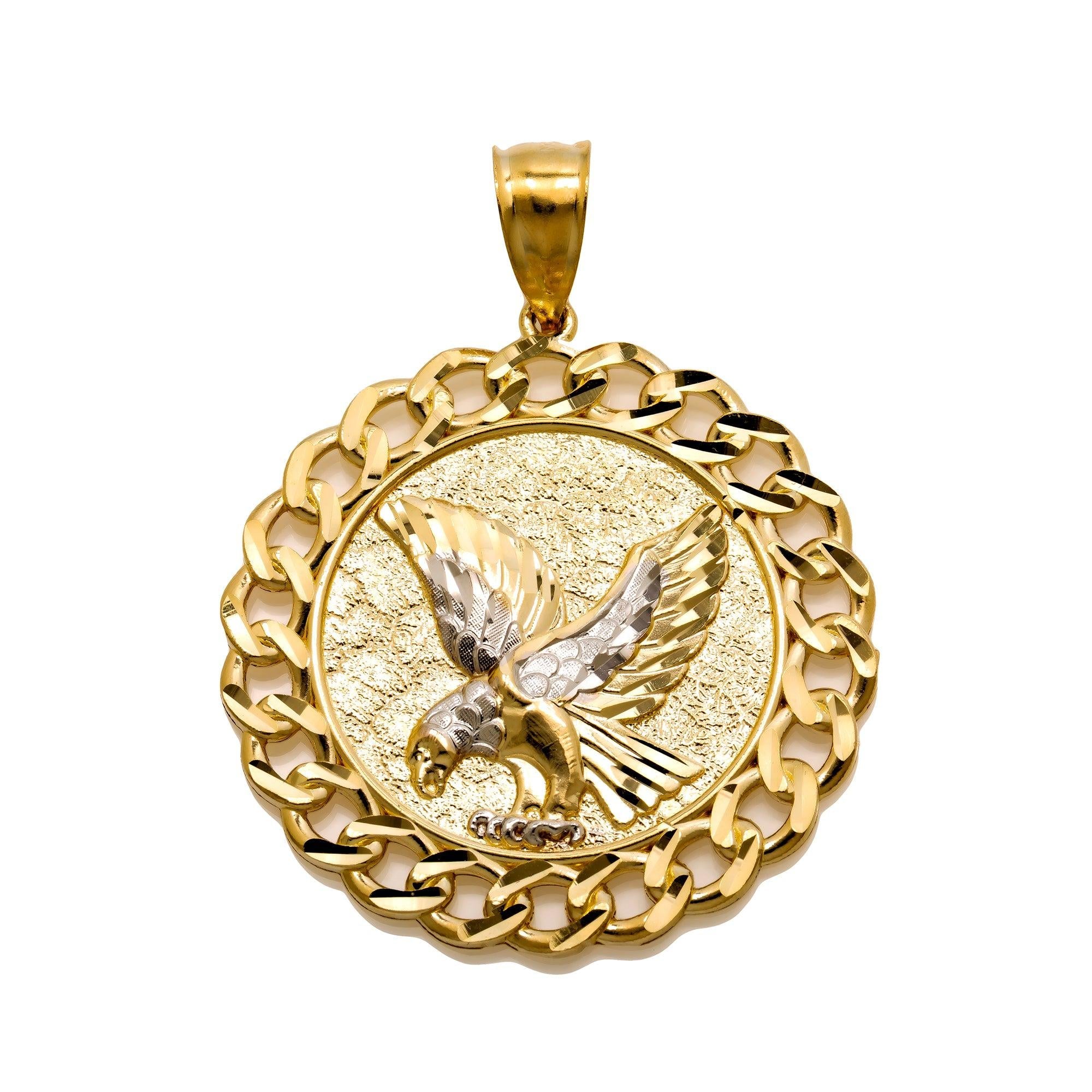 10K GOLD EAGLE COIN PENDANT 2.5"