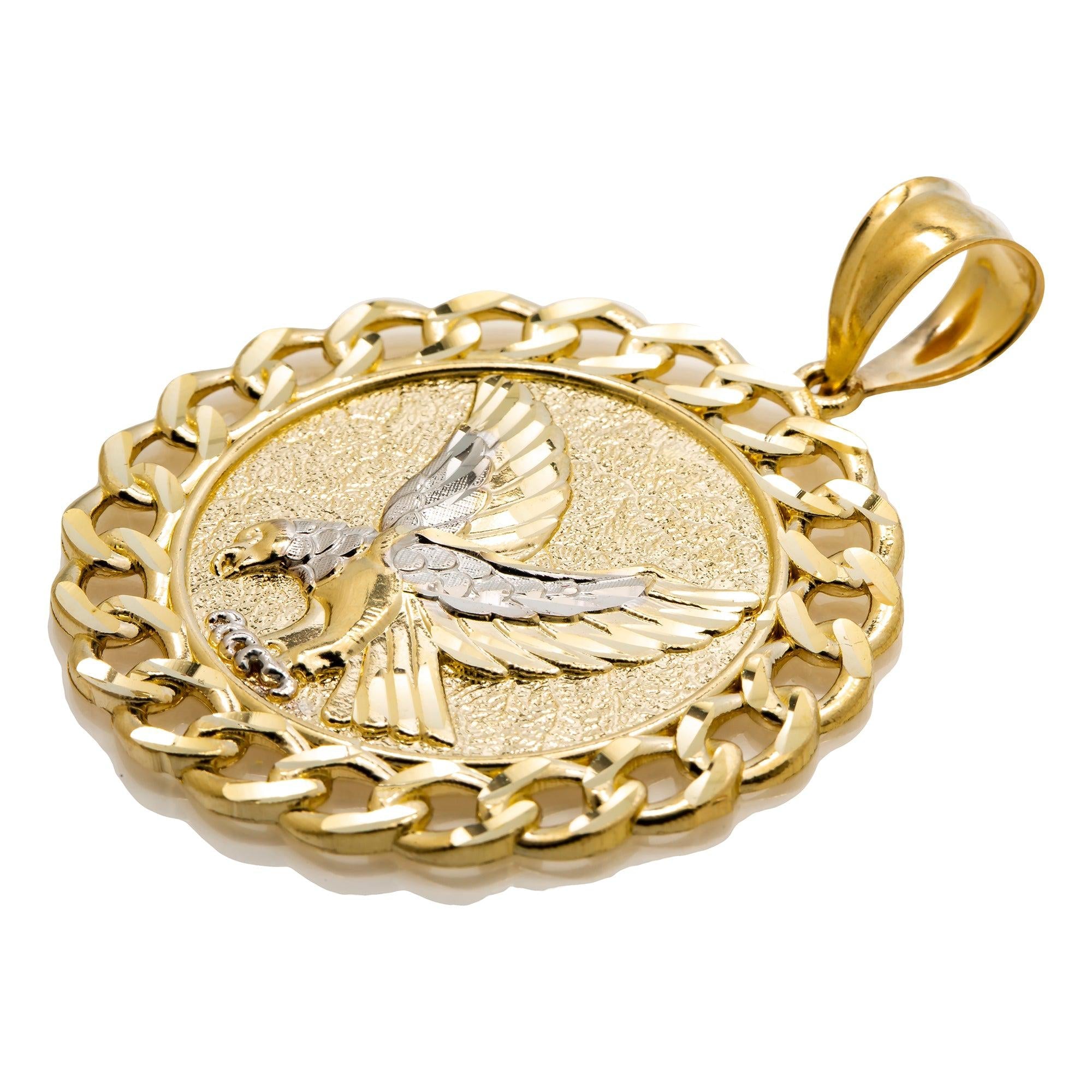 10K GOLD EAGLE COIN PENDANT 2.5"