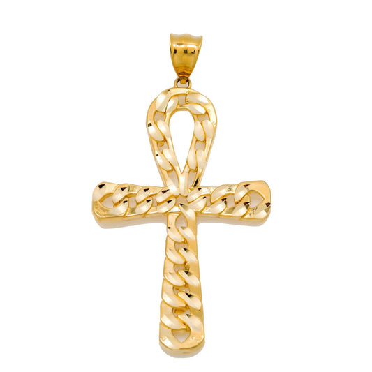 10K GOLD CROSS PENDANT 2.6"