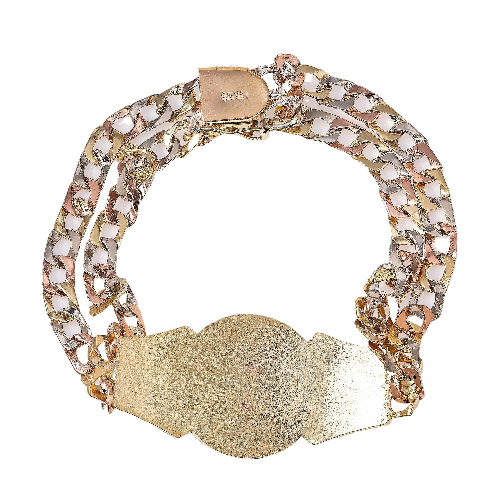 14K GOLD TRICOLOR LADIES BRACELET