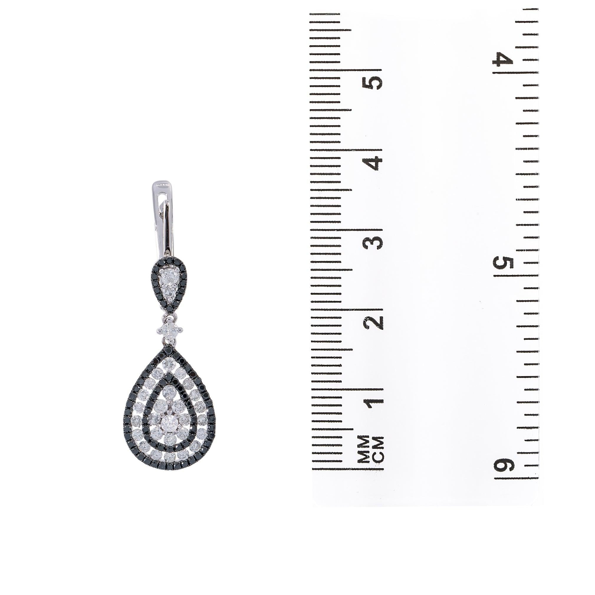 14K White Gold Ladies Earrings With Diamonds