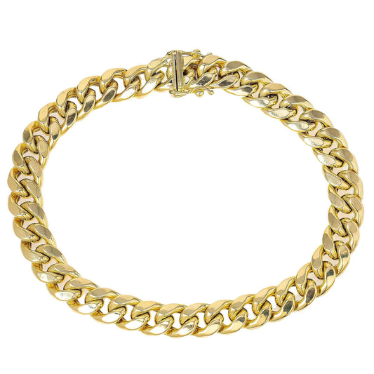 14K YELLOW GOLD MENS CUBAN LINK BRACELET
