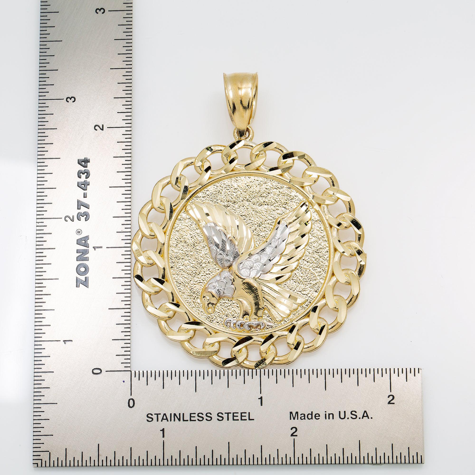 10K GOLD EAGLE COIN PENDANT 2.5"