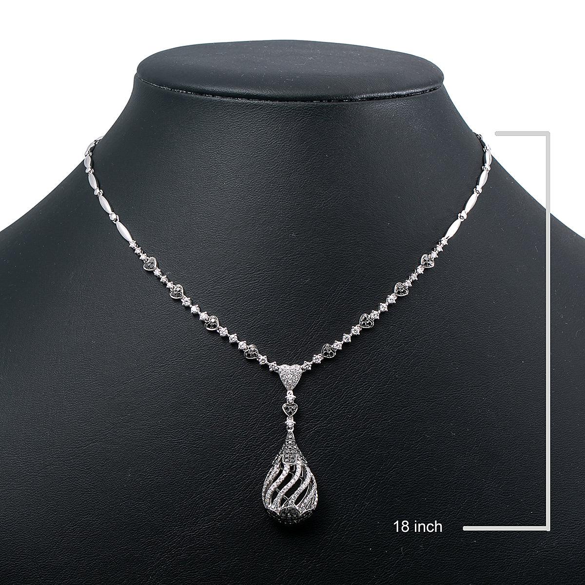 18K White Gold Diamond Necklace 18"