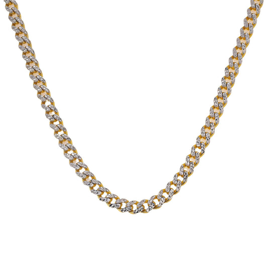 10K HOLLOW YELLOW GOLD DIAMOND CUT CUBAN LINK CHAIN