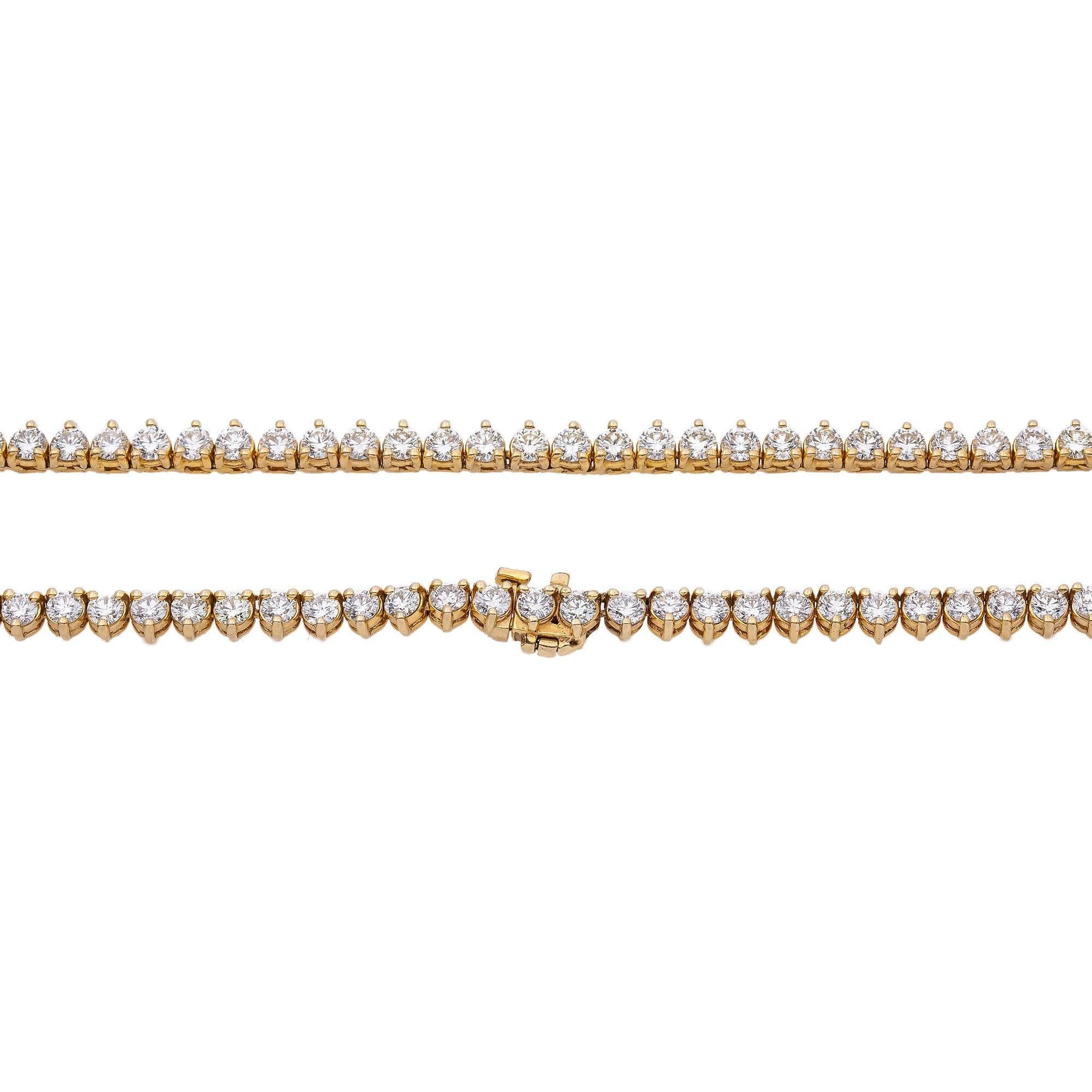 14K Yellow Gold Tennis Chain 26"/ 4.5MM With 21.28 CT Diamonds