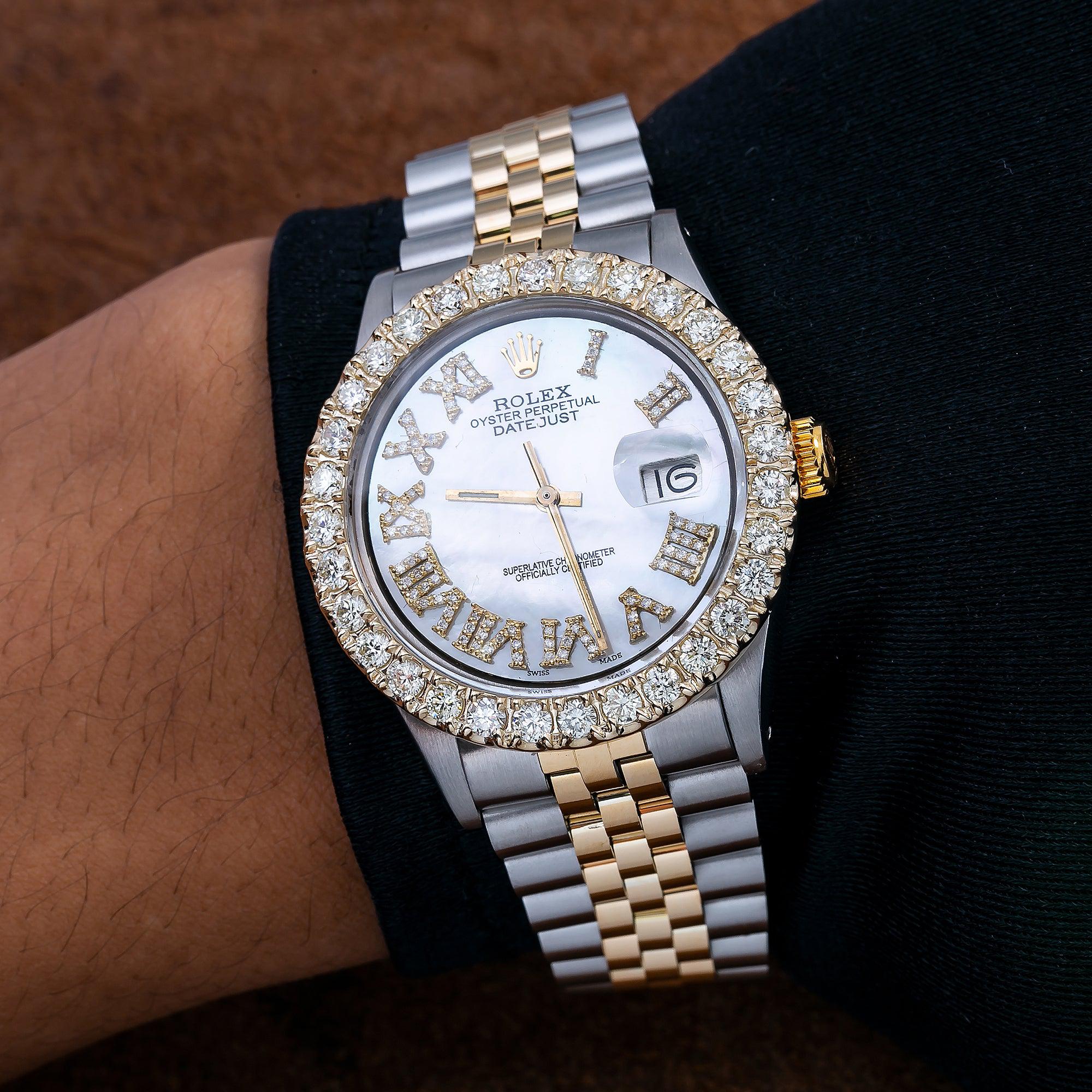 Rolex Datejust 1601 36MM White Diamond Dial With 3.25 CT Diamonds