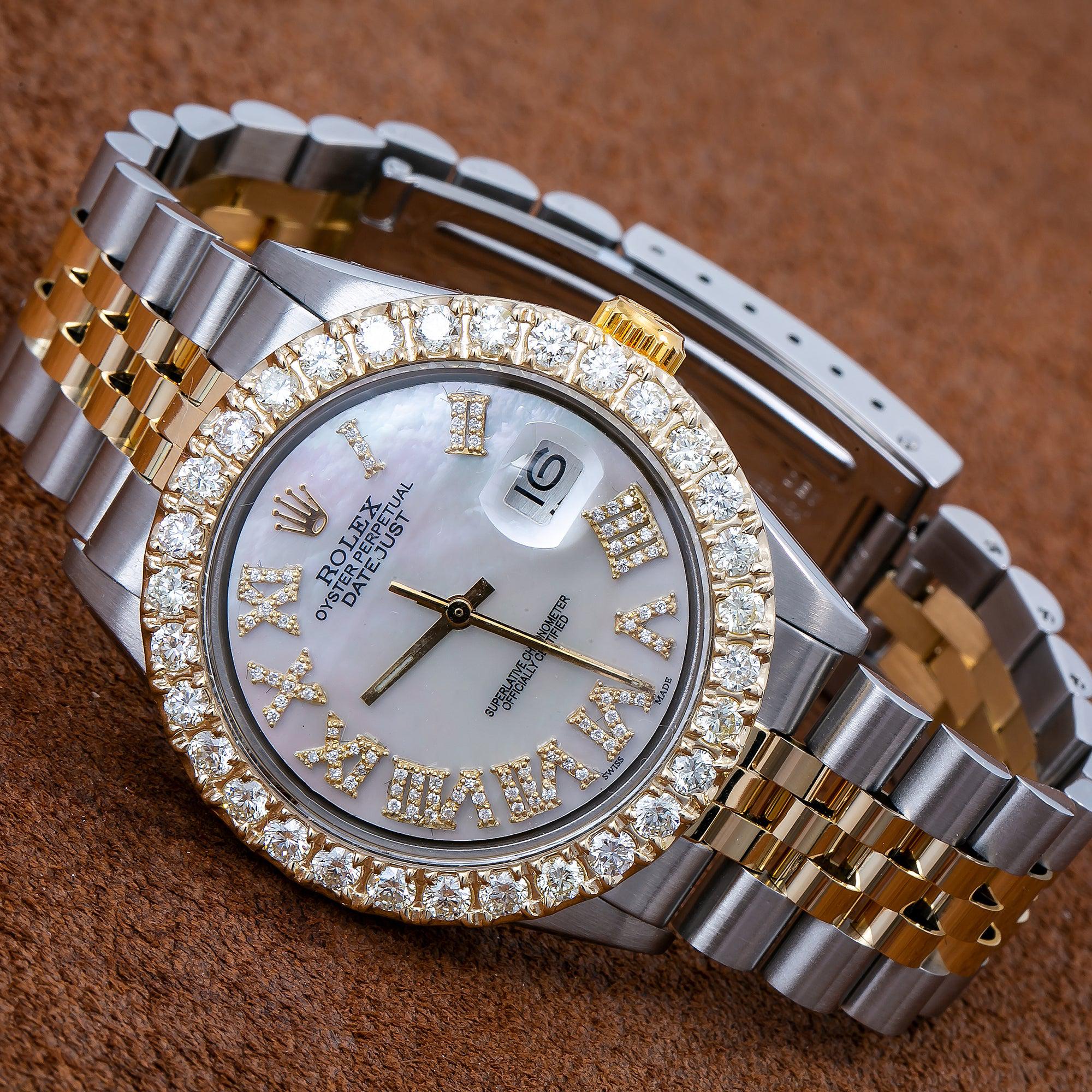 Rolex Datejust 1601 36MM White Diamond Dial With 3.25 CT Diamonds