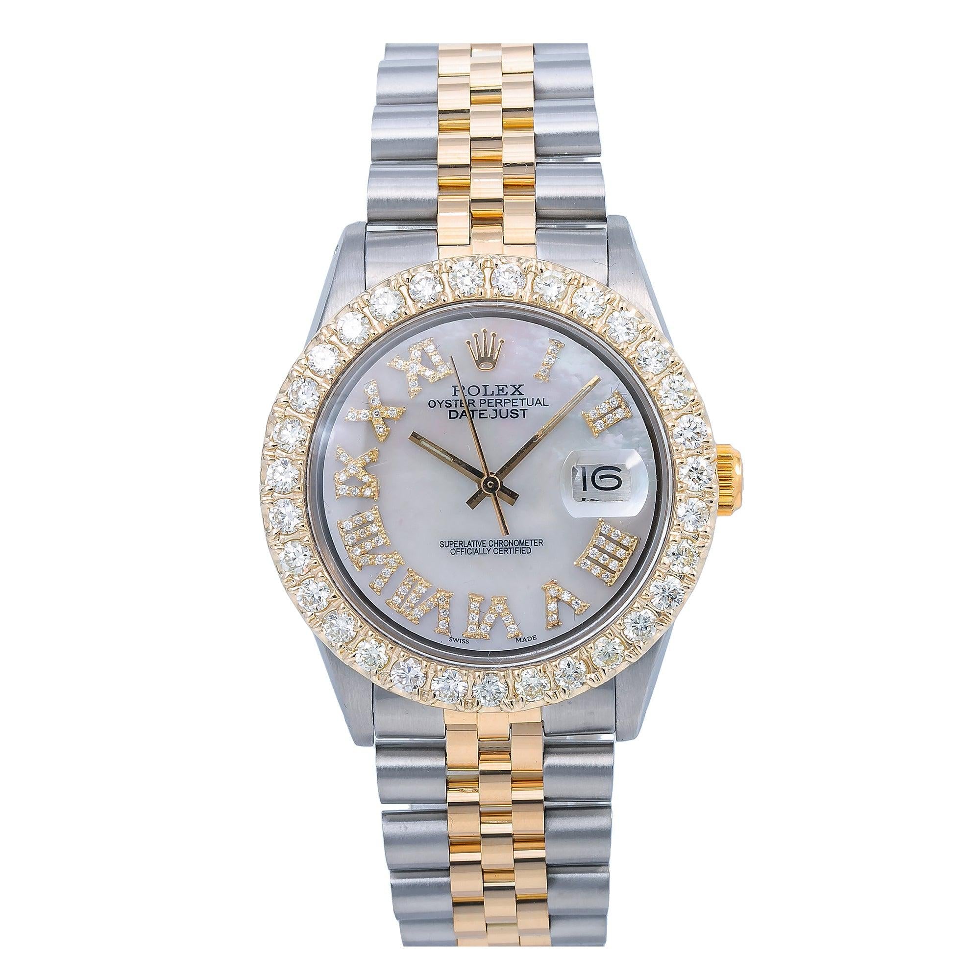 Rolex Datejust 1601 36MM White Diamond Dial With 3.25 CT Diamonds