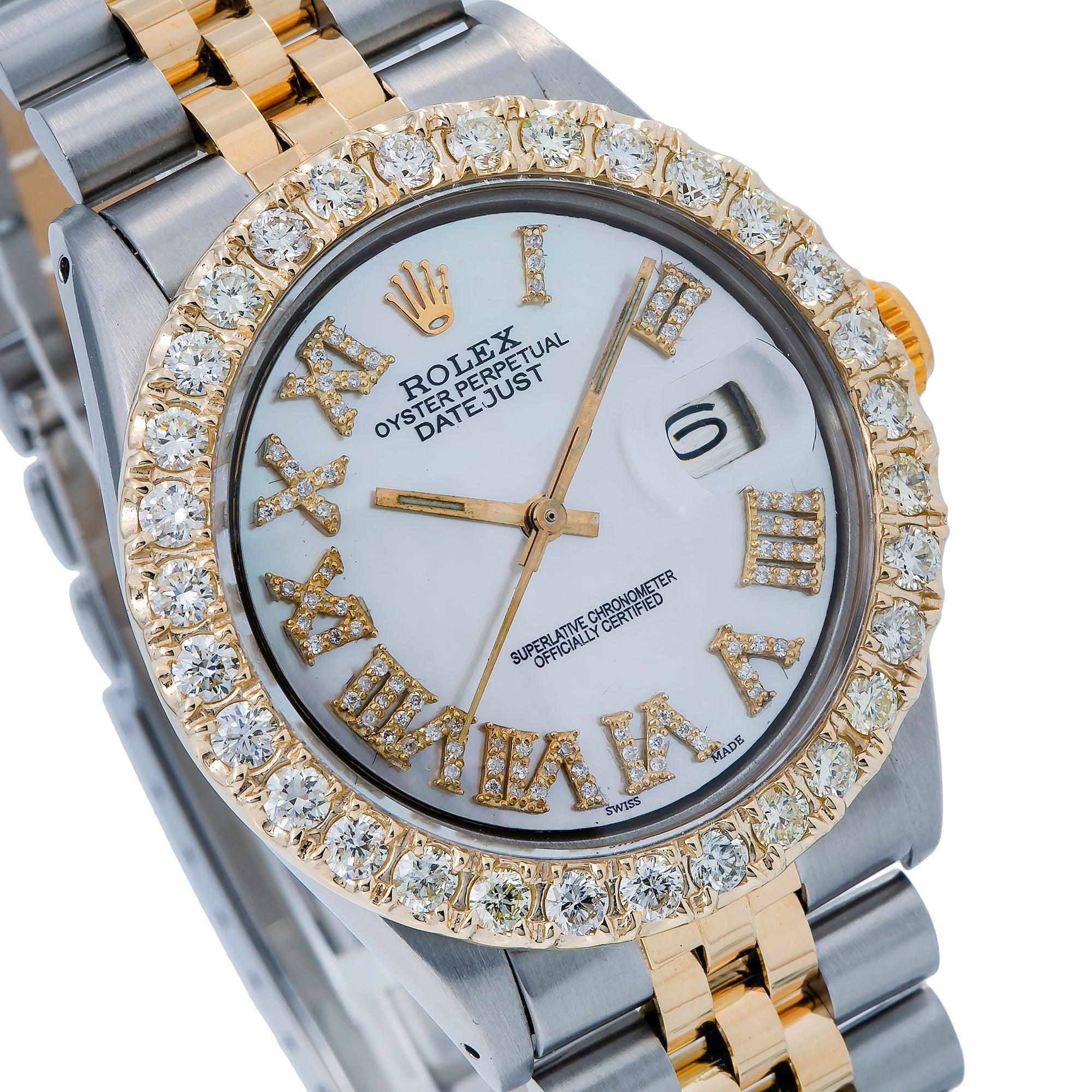 Rolex Datejust 1601 36MM White Diamond Dial With 3.25 CT Diamonds