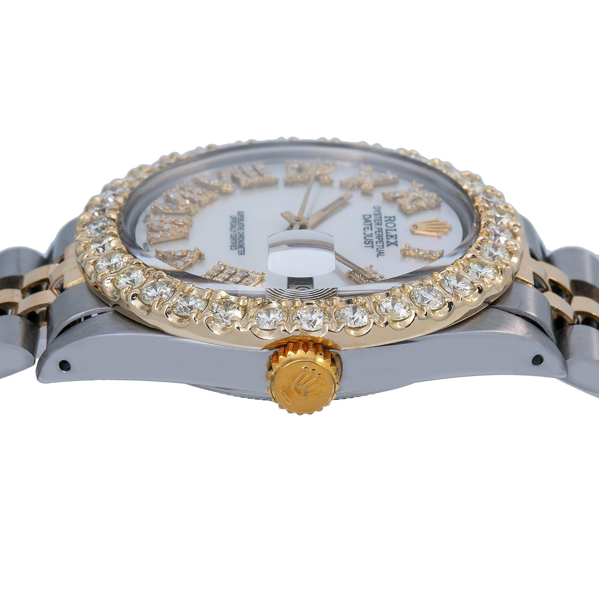 Rolex Datejust 1601 36MM White Diamond Dial With 3.25 CT Diamonds