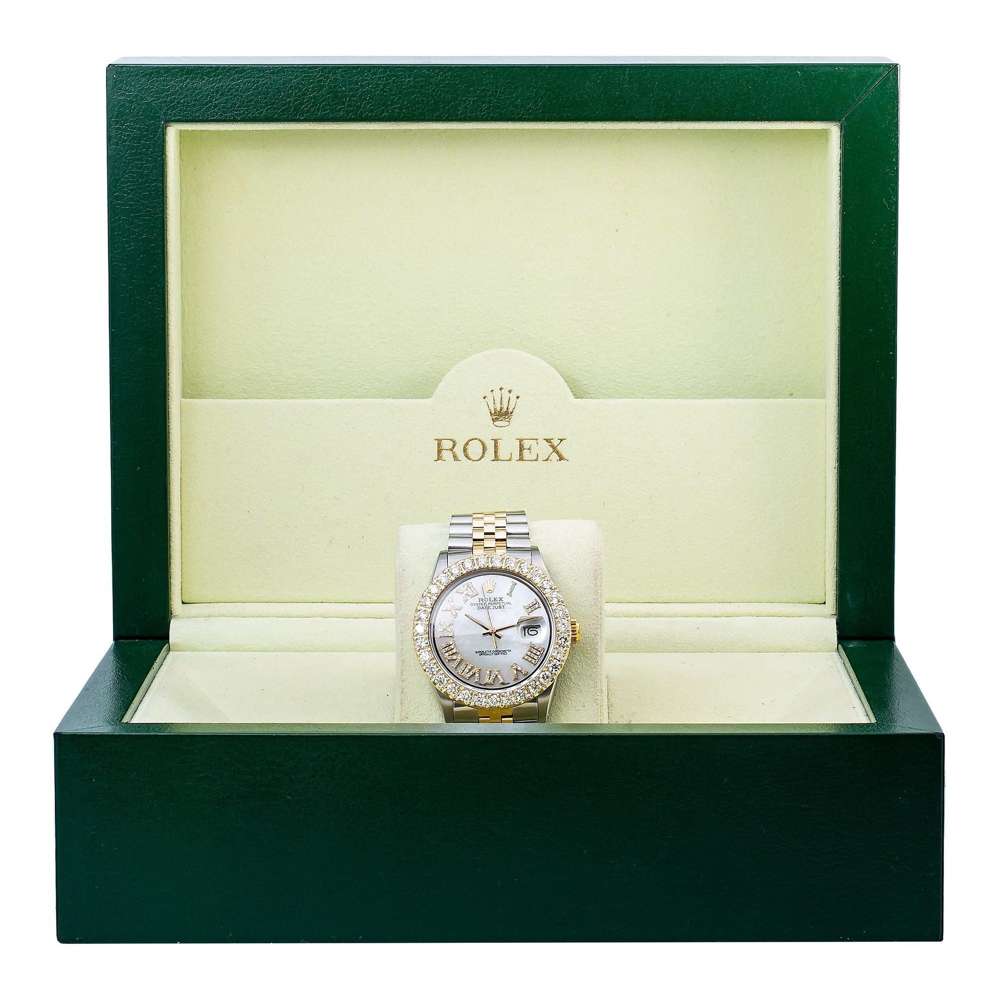 Rolex Datejust 1601 36MM White Diamond Dial With 3.25 CT Diamonds