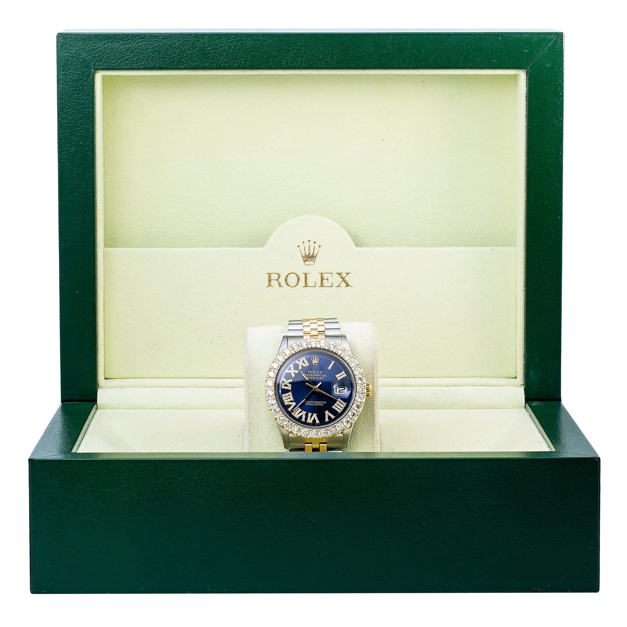 Rolex Datejust 1601 36MM Blue Diamond Dial With 3.25 CT Diamonds