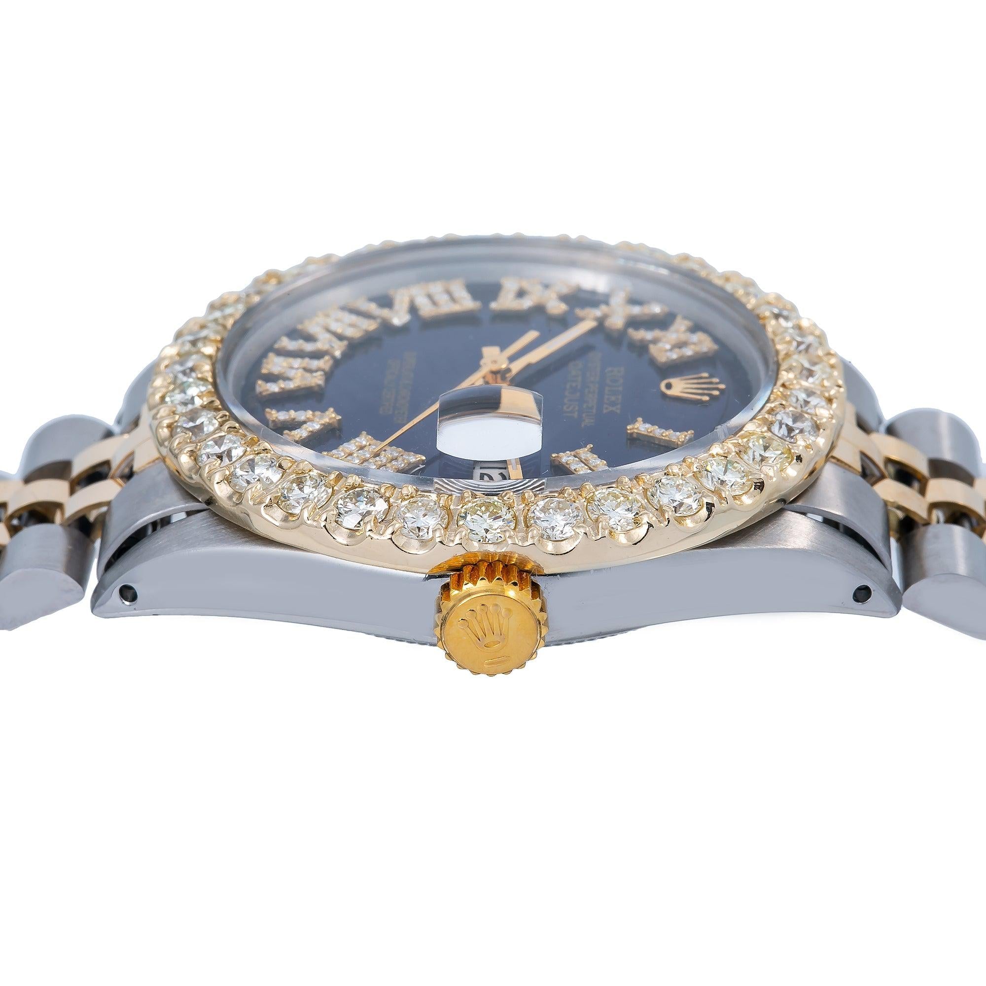 Rolex Datejust 1601 36MM Blue Diamond Dial With 3.25 CT Diamonds