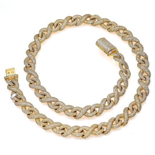 14K YELLOW GOLD DIAMOND 22" INFINITY CHAIN 19.50 CT