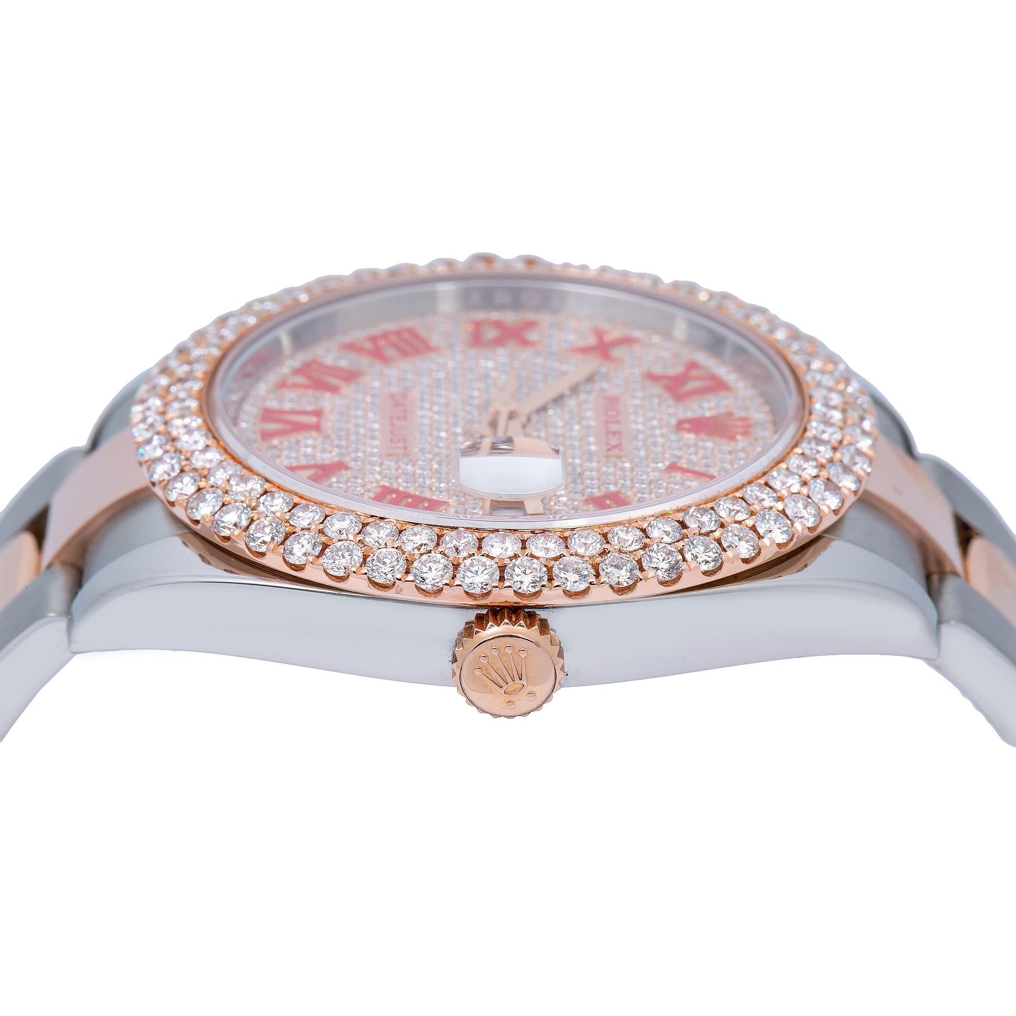 Rolex Datejust II 126331 41MM Red Diamond Dial With Two Tone Bracelet