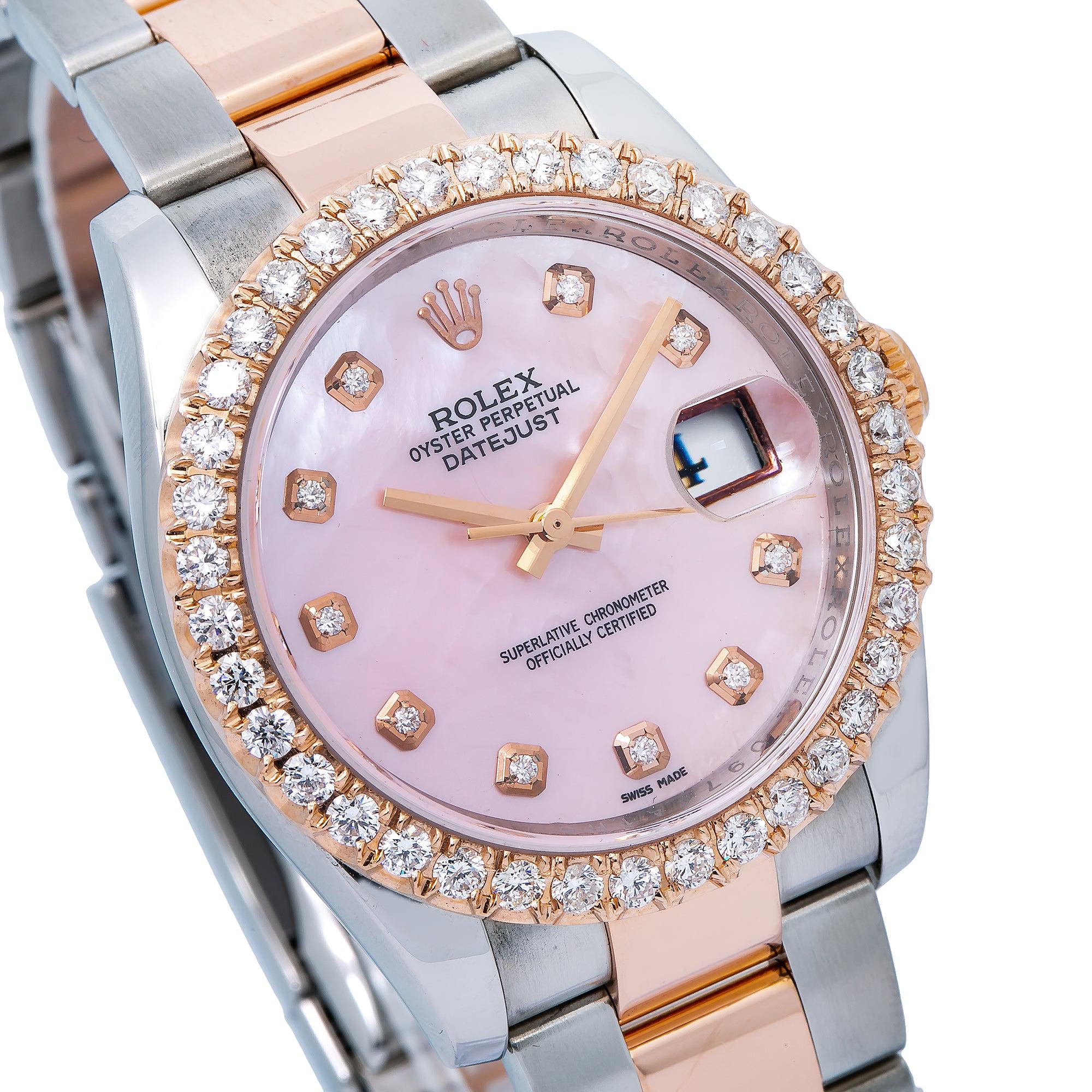 Rolex Datejust 116201 36MM Pink Diamond Dial With Two Tone Oyster Bracelet
