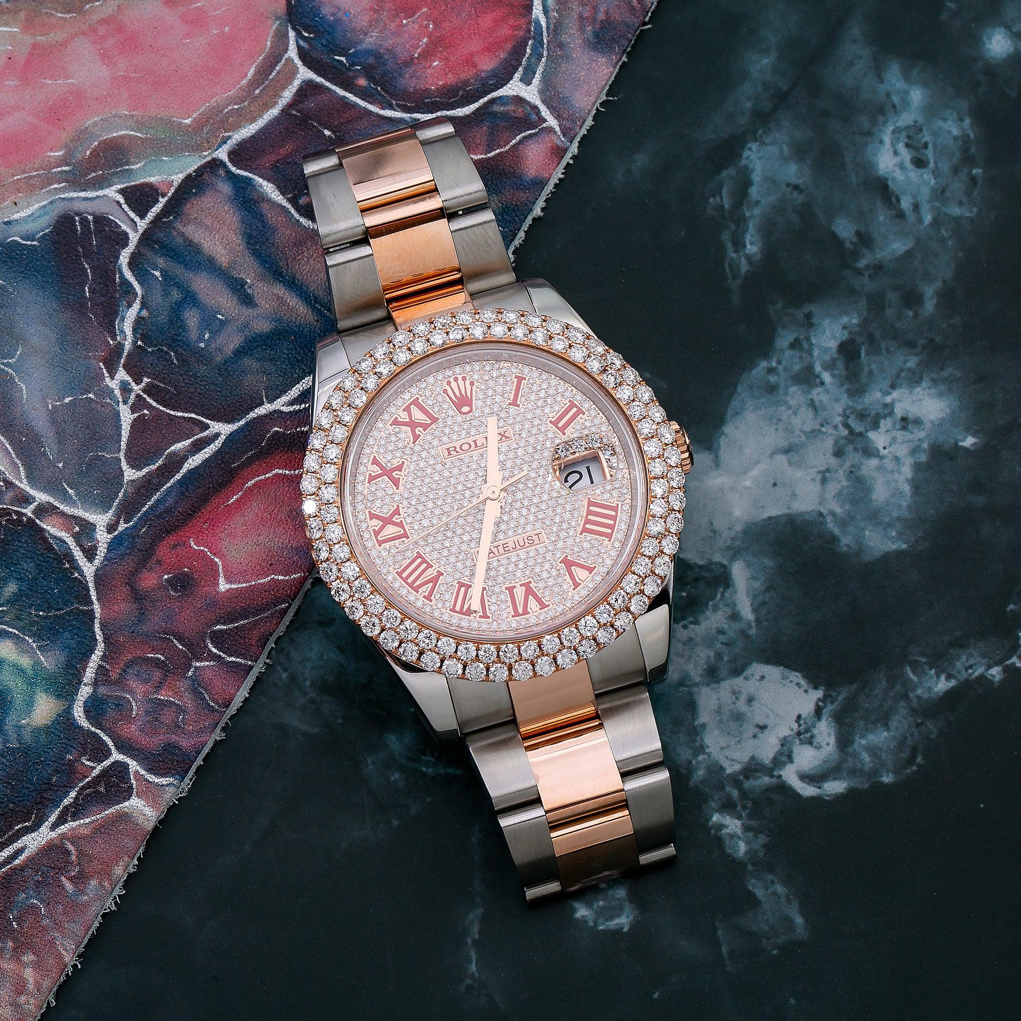 Rolex Datejust II 126331 41MM Red Diamond Dial With Two Tone Bracelet