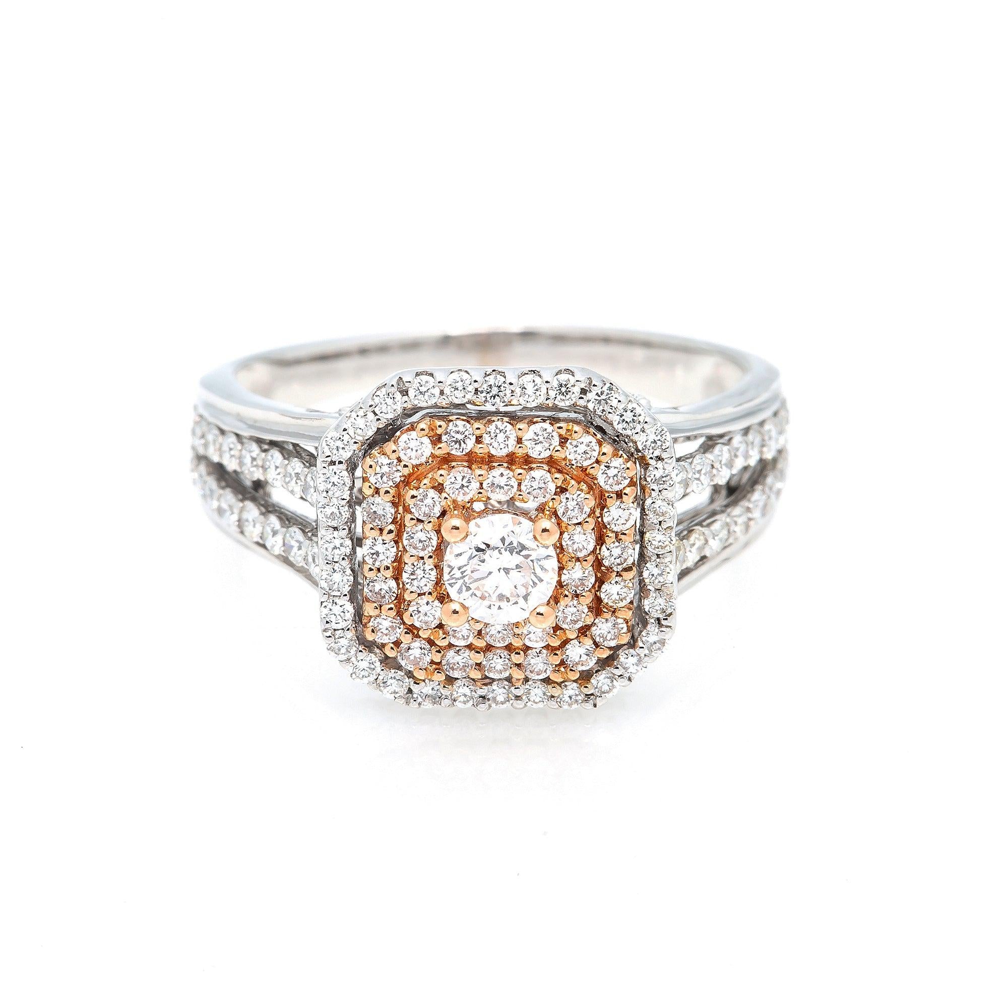 14K WHITE/ROSE GOLD LADIES BRIDAL RING WITH 2CT CT DIAMONDS
