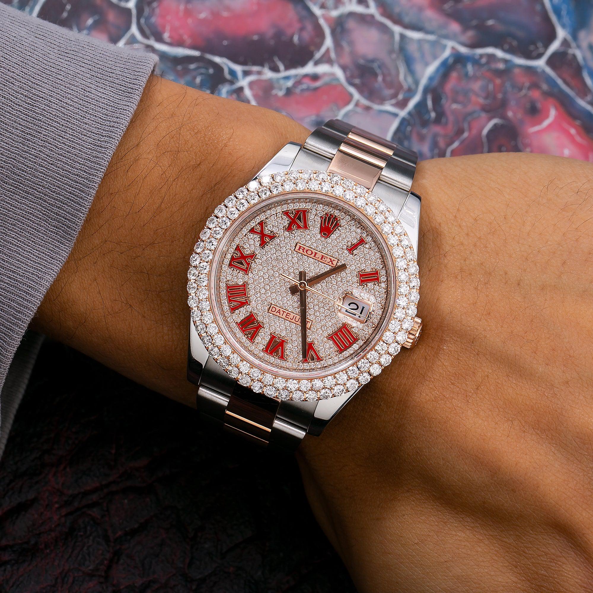 Rolex Datejust II 126331 41MM Red Diamond Dial With Two Tone Bracelet