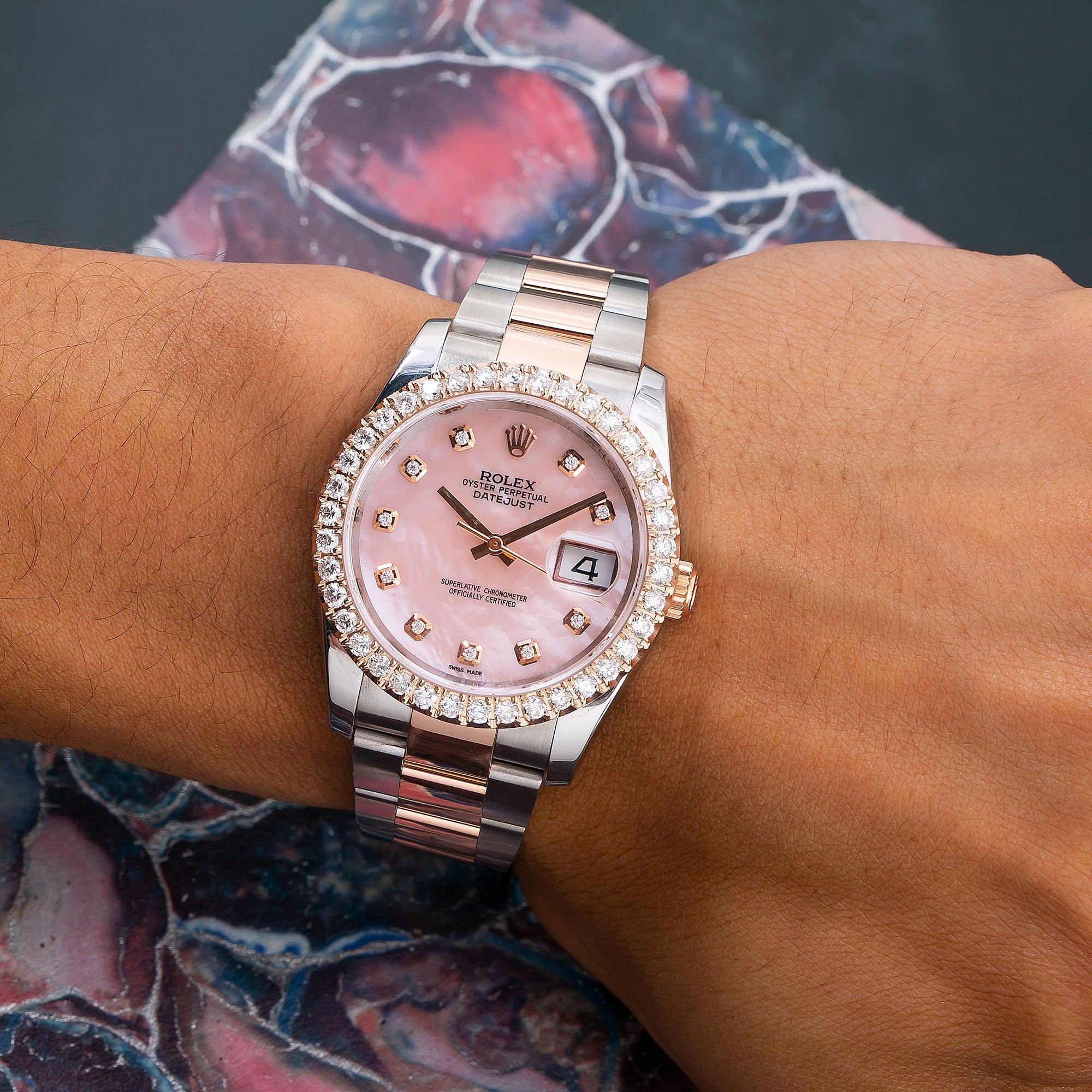 Rolex Datejust 116201 36MM Pink Diamond Dial With Two Tone Oyster Bracelet