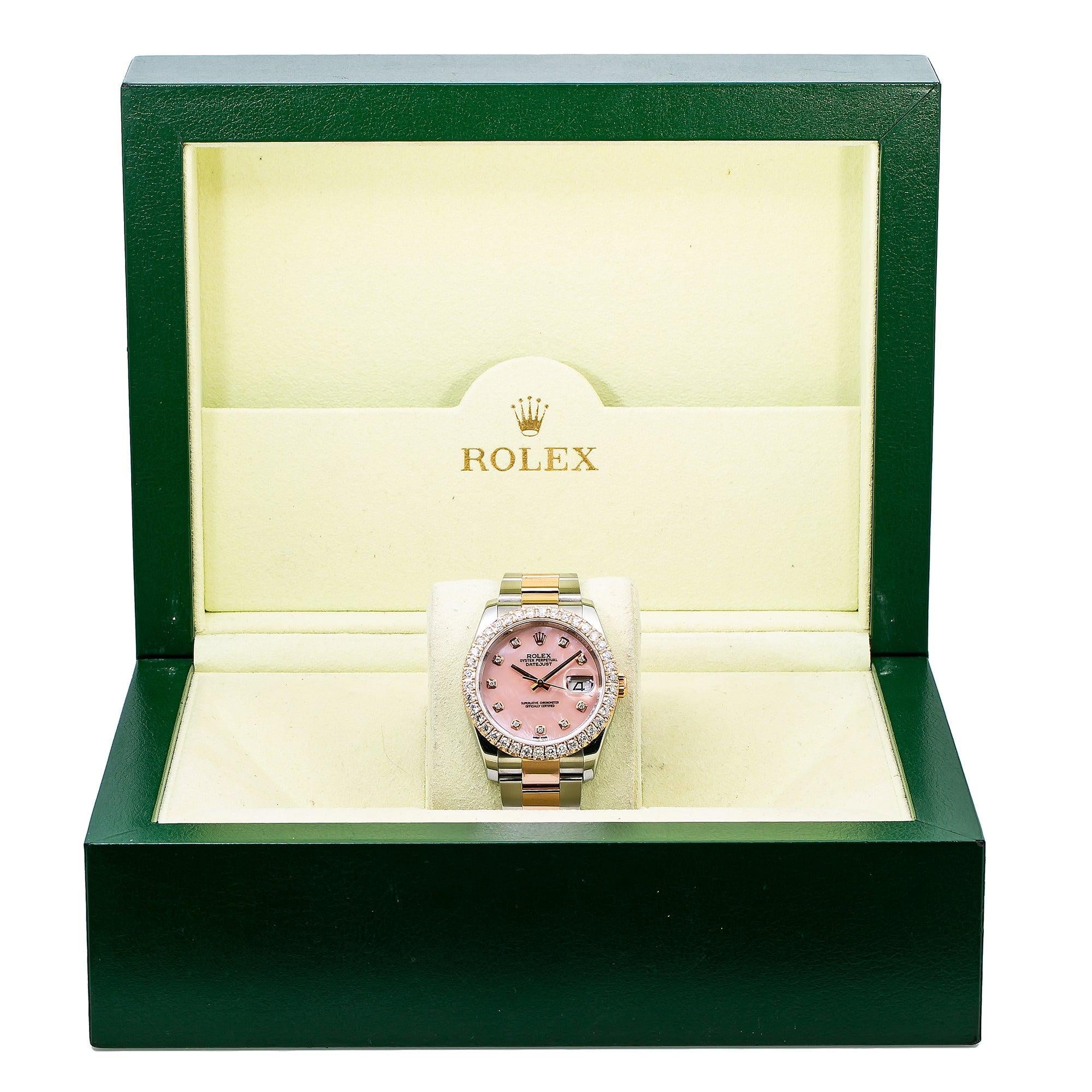 Rolex Datejust 116201 36MM Pink Diamond Dial With Two Tone Oyster Bracelet