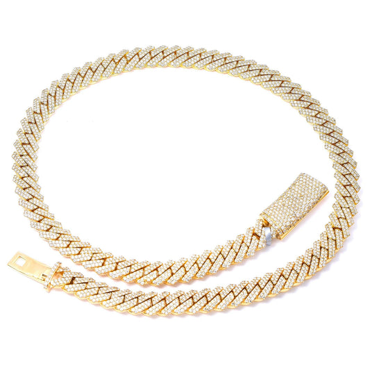 14K YELLOW GOLD 22" / 10MM CUBAN CHAIN WITH 26.91 CT DIAMONDS