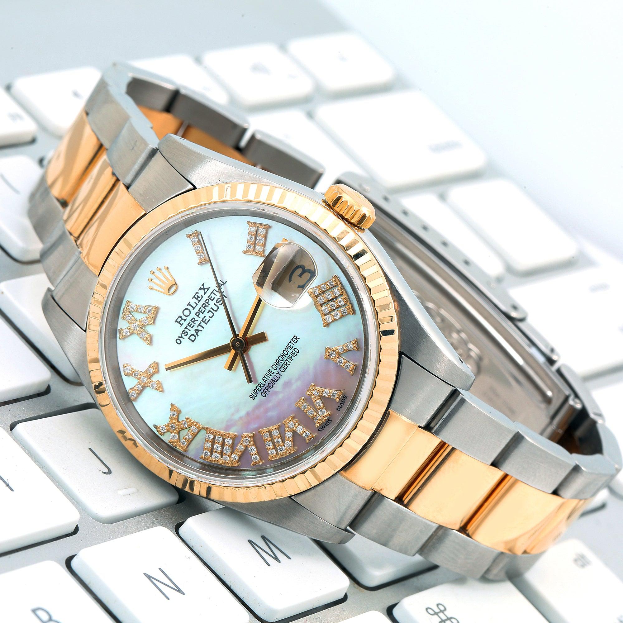 Rolex Datejust 16233 36MM White Diamond Dial With Two Tone Oyster Bracelet