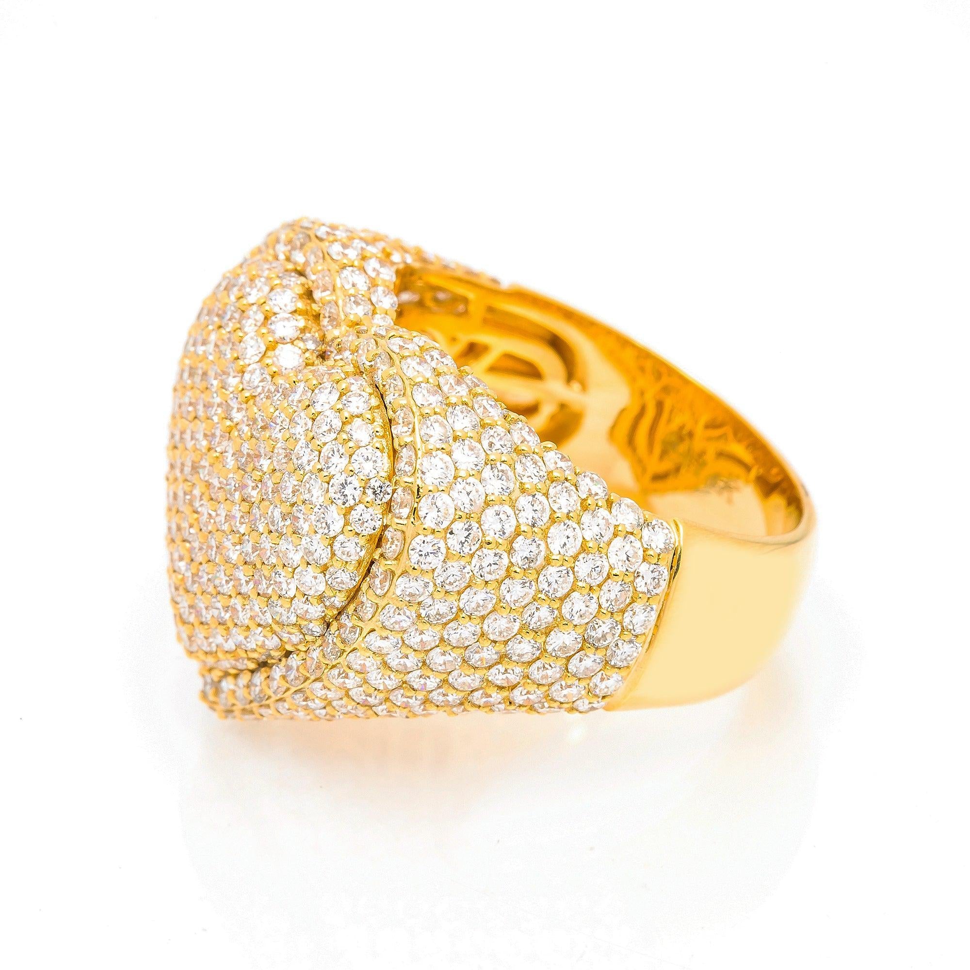 14K YELLOW GOLD DIAMOND HEART RING 5.30 CT